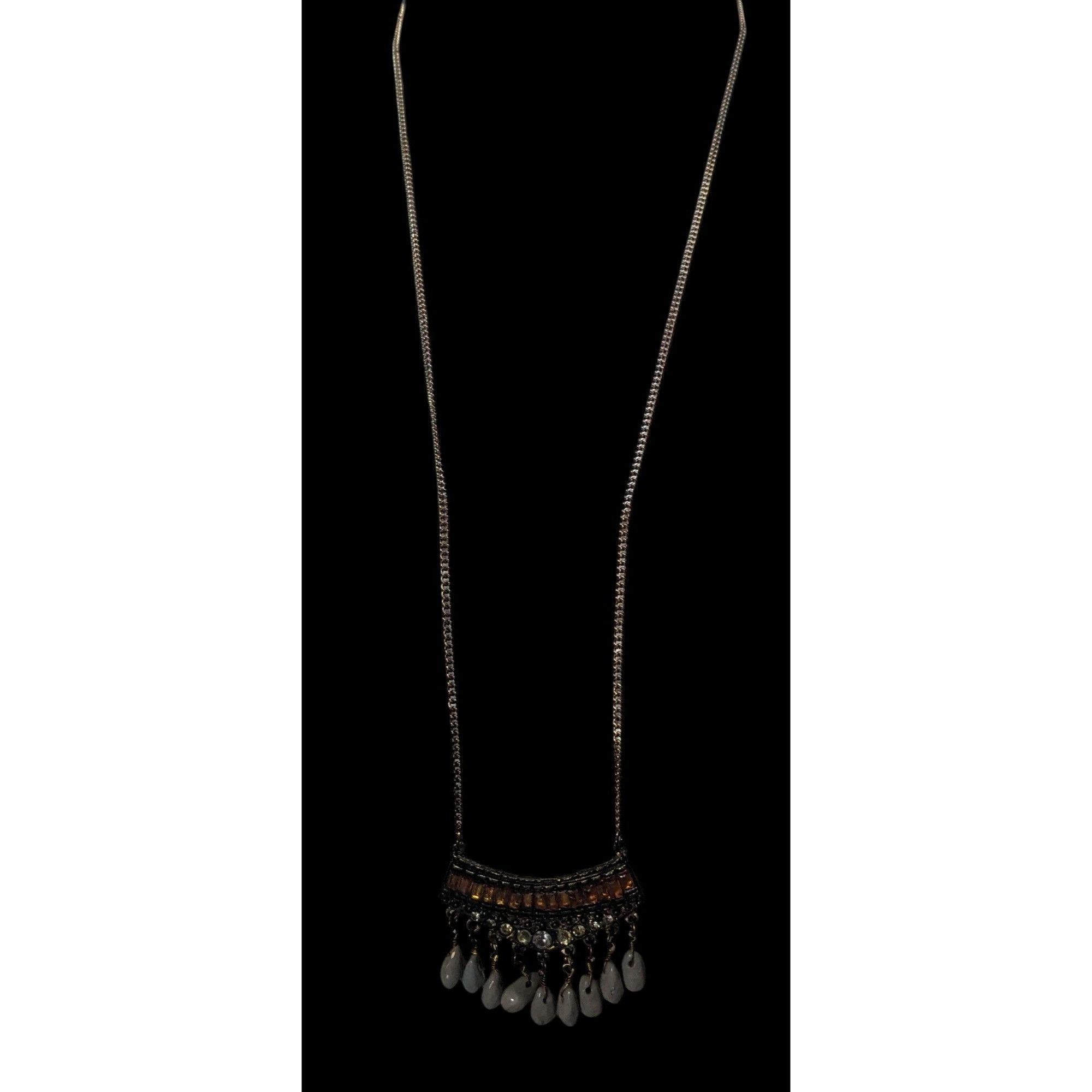 Other Bohemian Indie Rhinestone Gemmed Fringe Pendant Necklace Size ONE SIZE - 4 Thumbnail