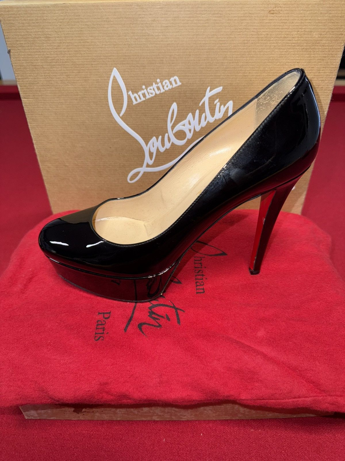 Christian Louboutin Christian Louboutin Bianca 120 Patent Calf Platform Pumps Size US 6.5 / IT 36.5 - 7 Thumbnail