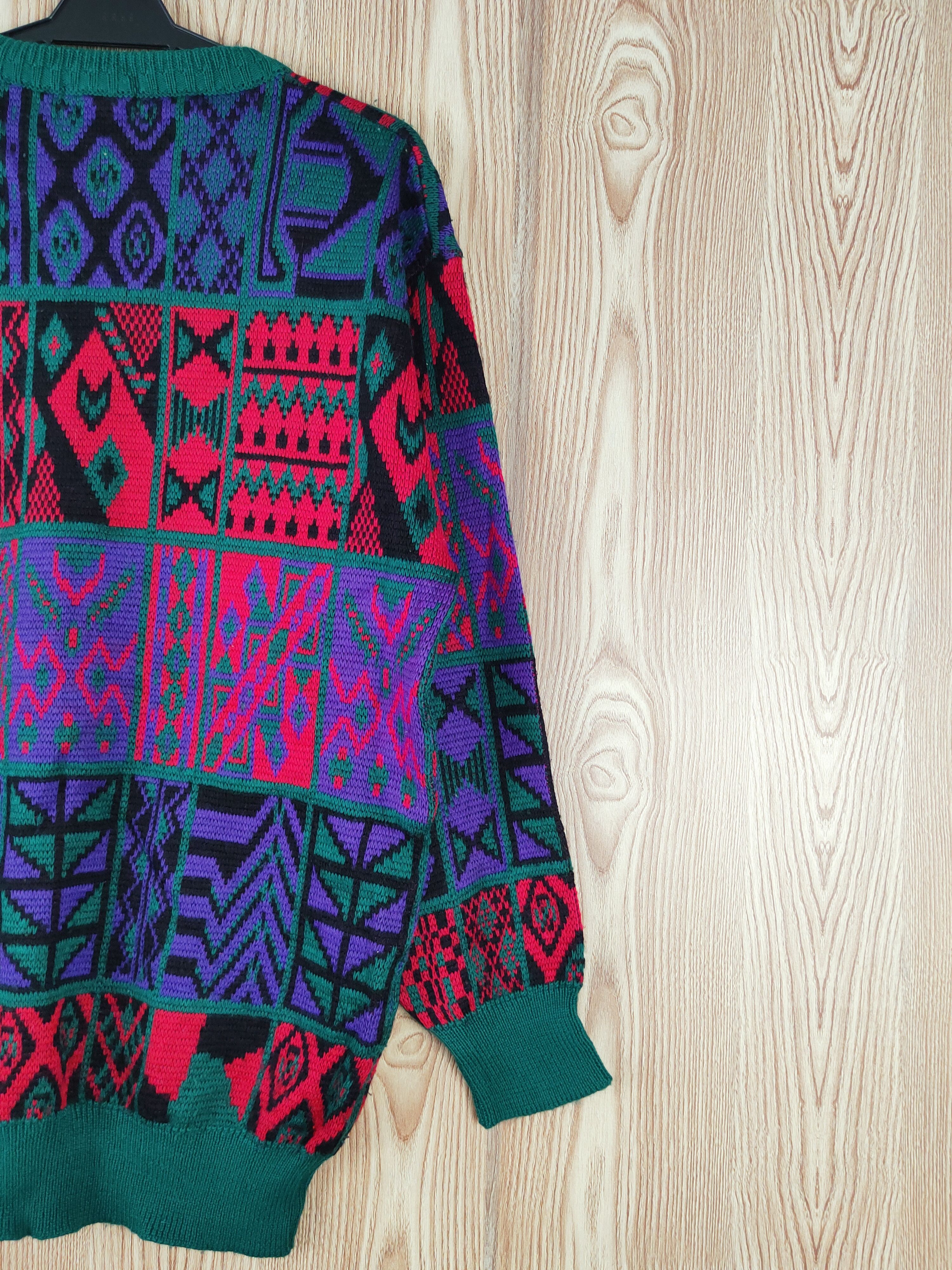 Japanese Brand × Vintage Aderos Green Red Knitwear Sweatshirts #W307 Size US L / EU 52-54 / 3 - 9 Thumbnail
