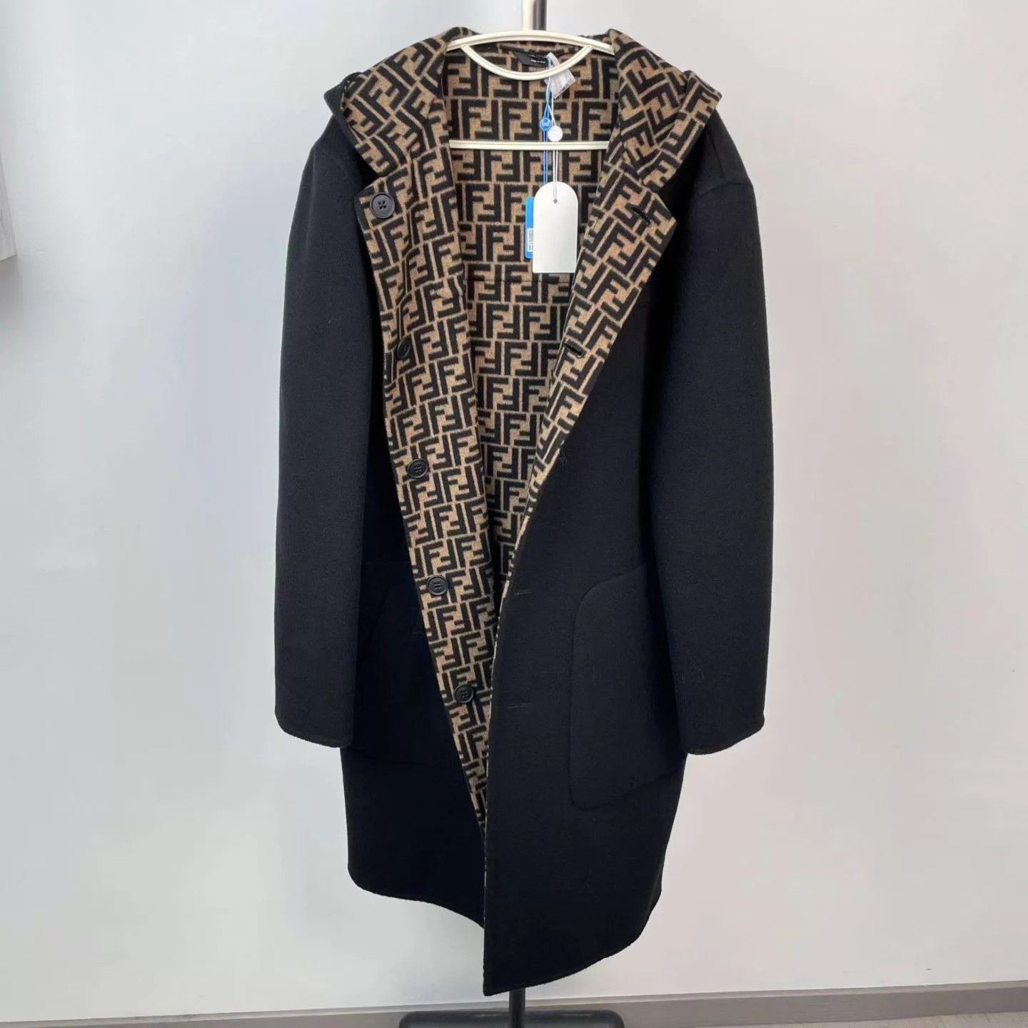 Fendi Fendi double-faced FF print wool coat 48 black Size US M / EU 48-50 / 2 - 3 Thumbnail