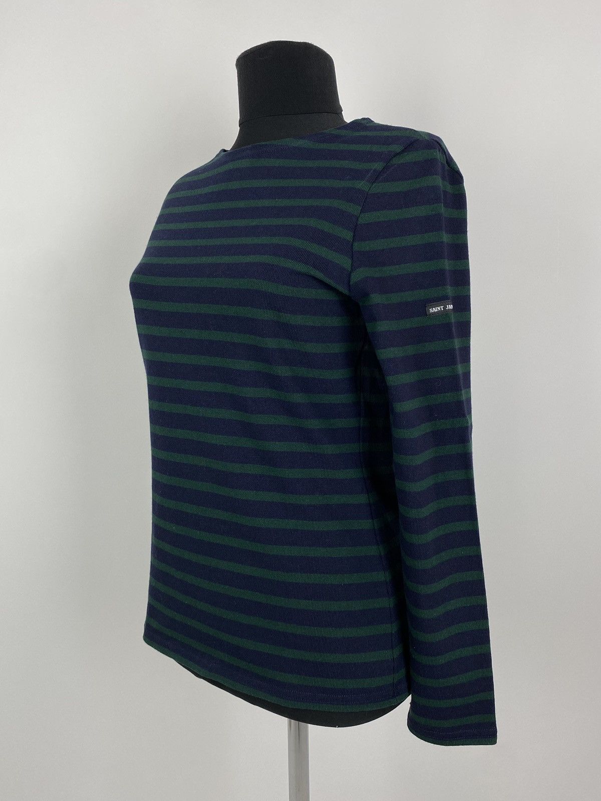 Saint James Saint James Breton Sailor Navy Green Striped Long Sleeve Size XS / US 0-2 / IT 36-38 - 1 Thumbnail