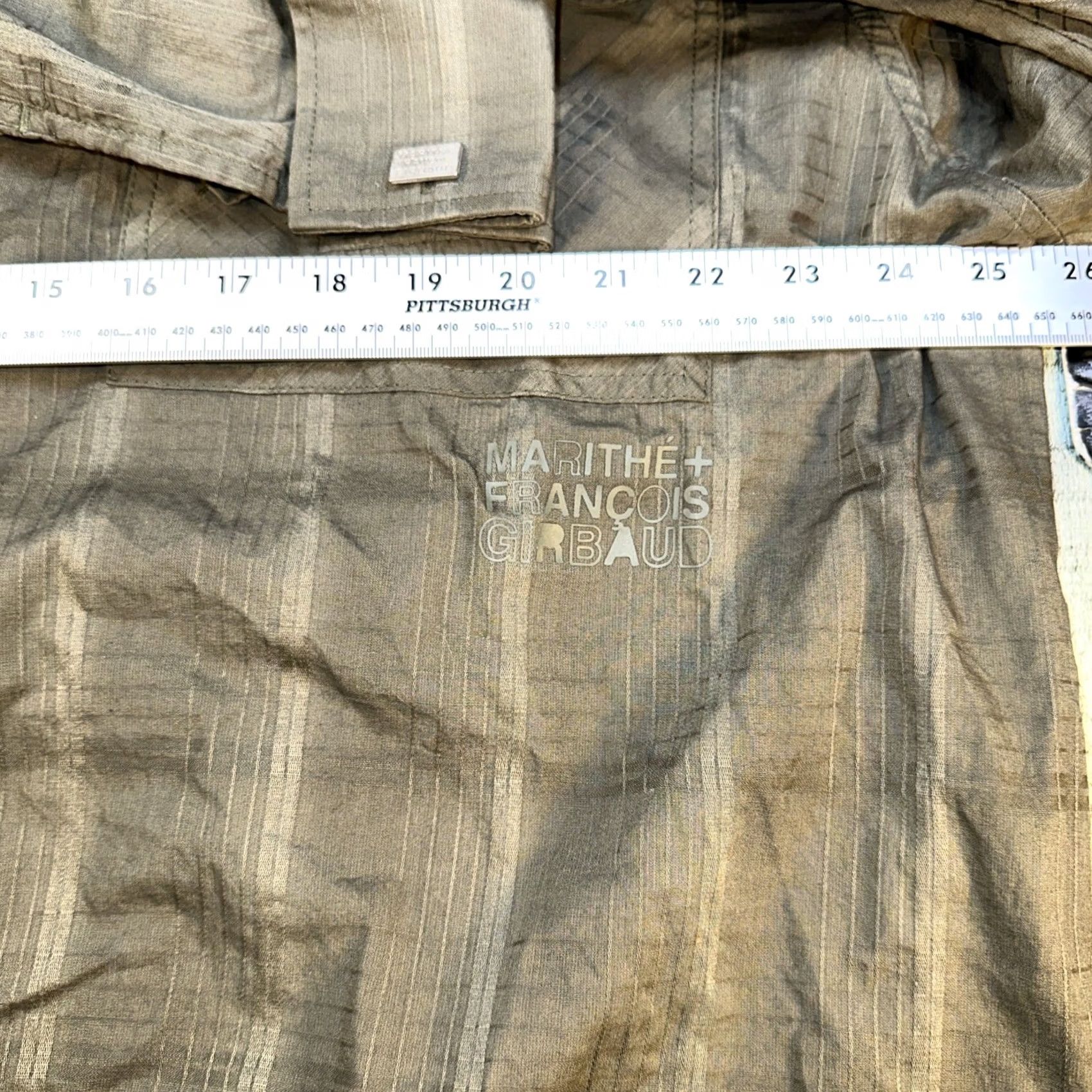 Vintage VINTAGE Girbaud Shirt Mens 3XL Brown Cotton Knit Solid French Cuffs 90s Retro Logo Pockets Collared Button-Up Size US XXL / EU 58 / 5 - 6 Thumbnail