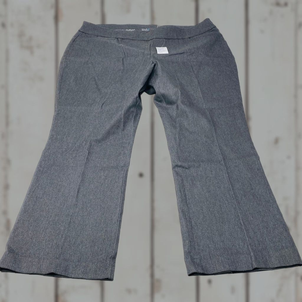 Croft & Barrow NWT Croft & Barrow Effortless Stretch Pants Womens 24W Gray Regular Slimming NEW Size 42" / US 20 - 1 Thumbnail
