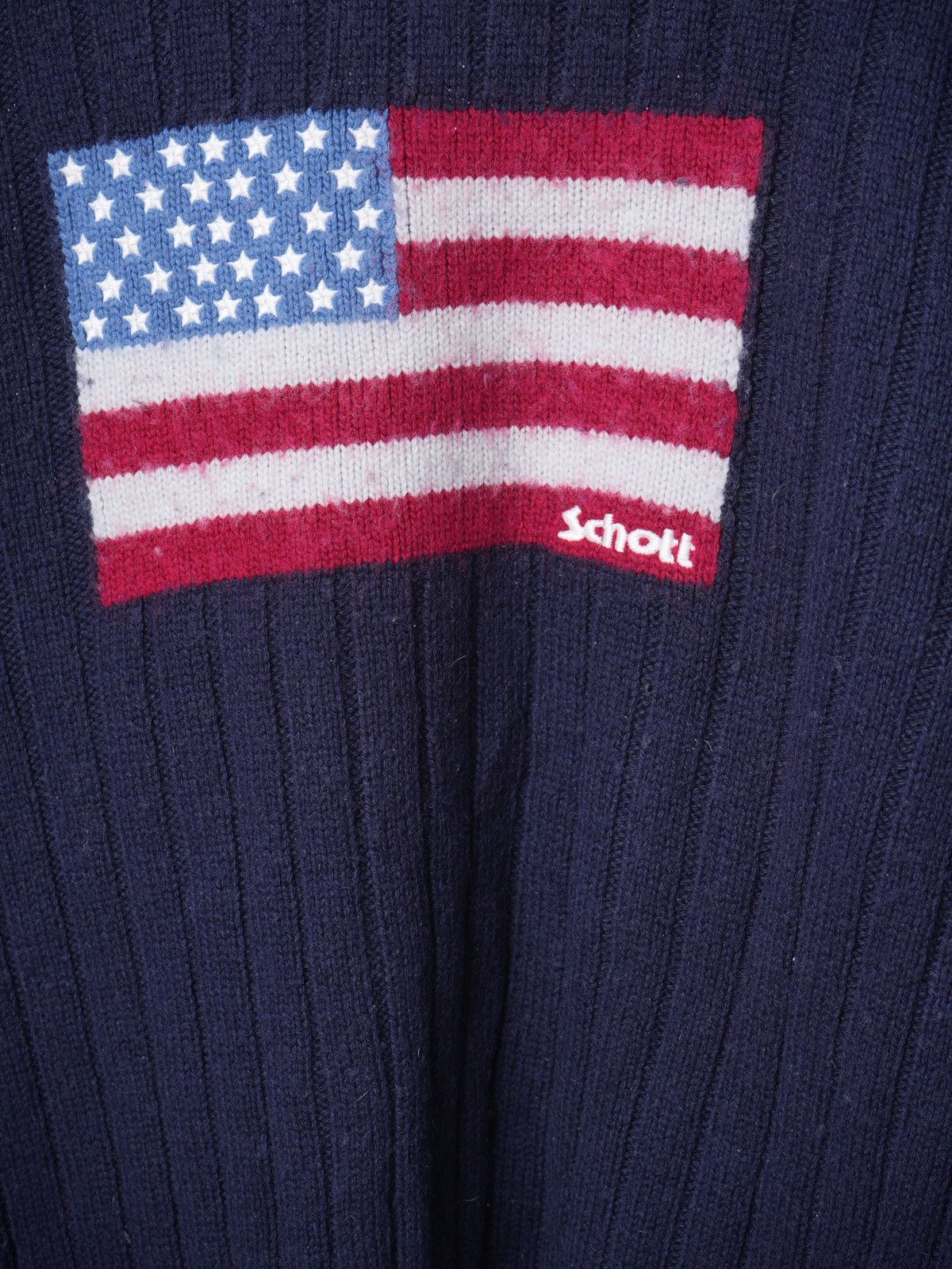 Schott Schott American Flag Wool Knit Sweater M Size US M / EU 48-50 / 2 - 2 Thumbnail