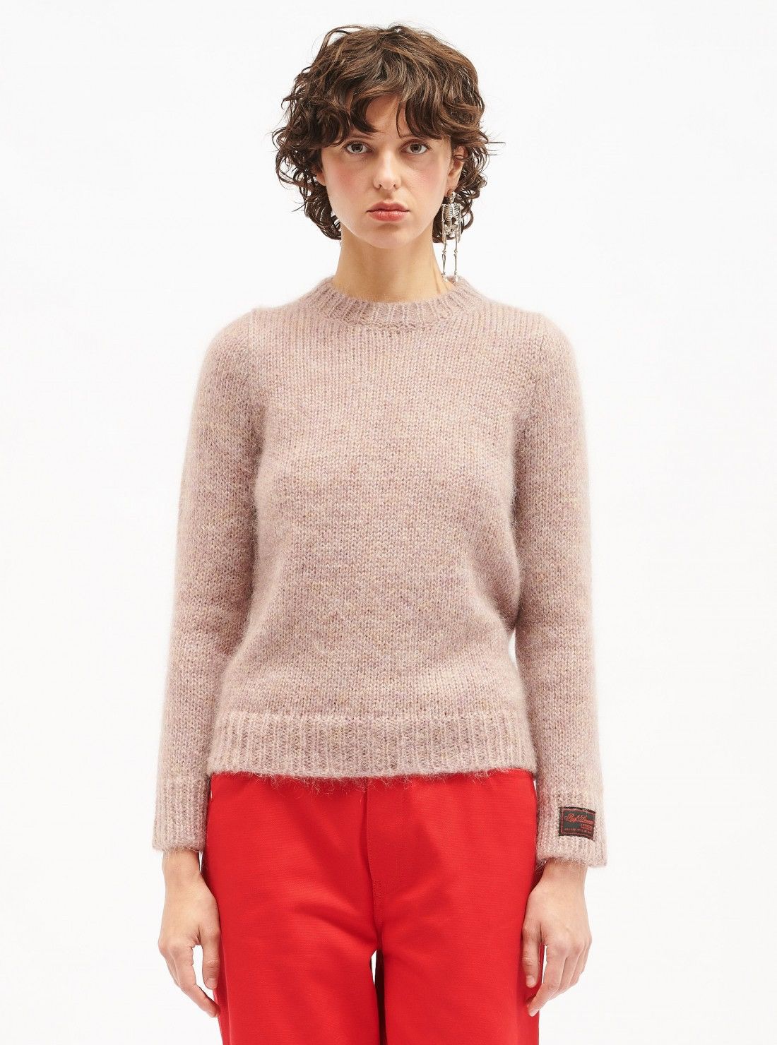 Calvin Klein 205W39NYC × Raf Simons !DS! AW22/23 Raf Simons Roundneck Pink Mohair Sweater Size M / US 6-8 / IT 42-44 - 1 Thumbnail