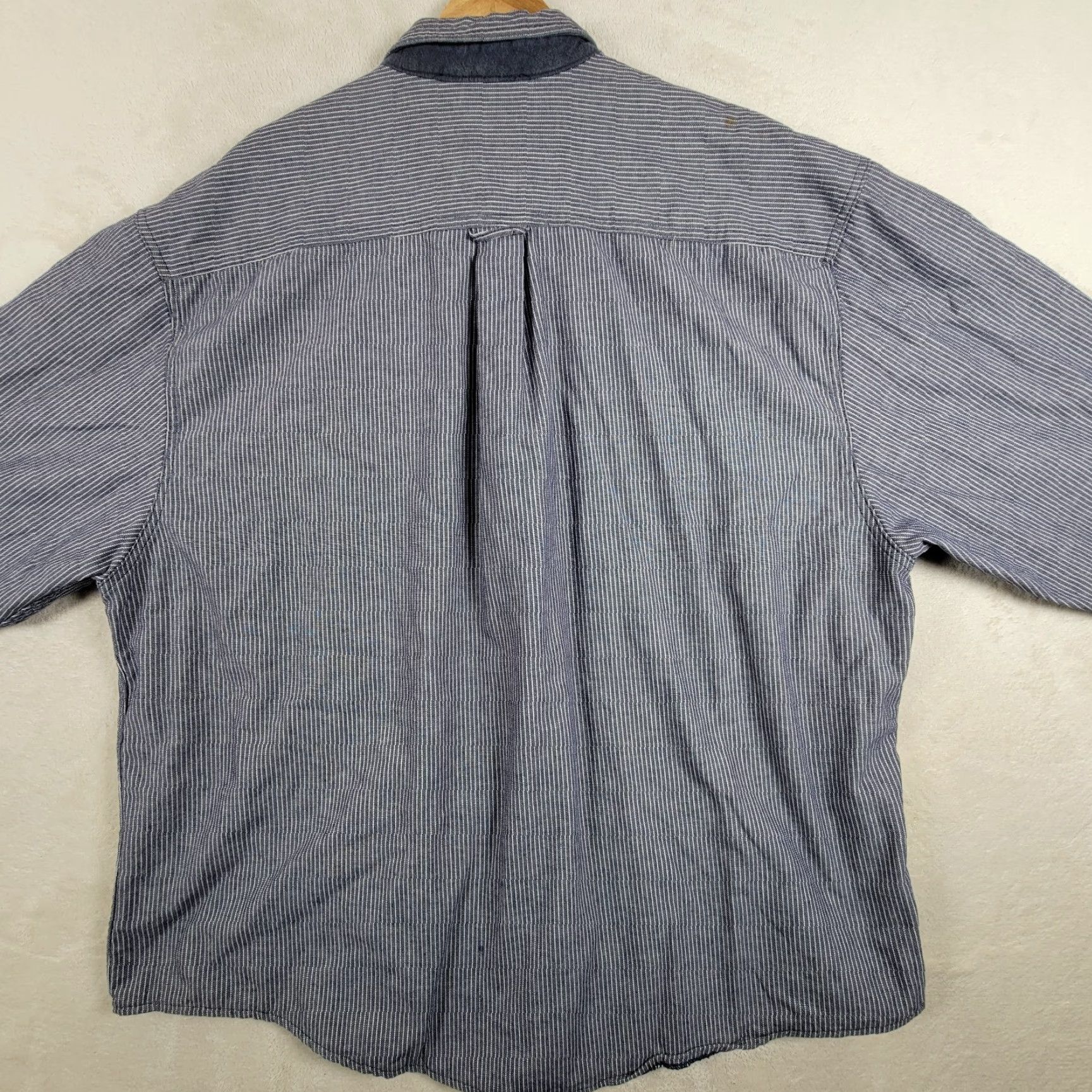 Vintage Prentiss Mens Button-Up Shirt Chest Pockets Blue Long Sleeve XXL Size Regular Fit Casual Vintage: No Size US XXL / EU 58 / 5 - 3 Thumbnail