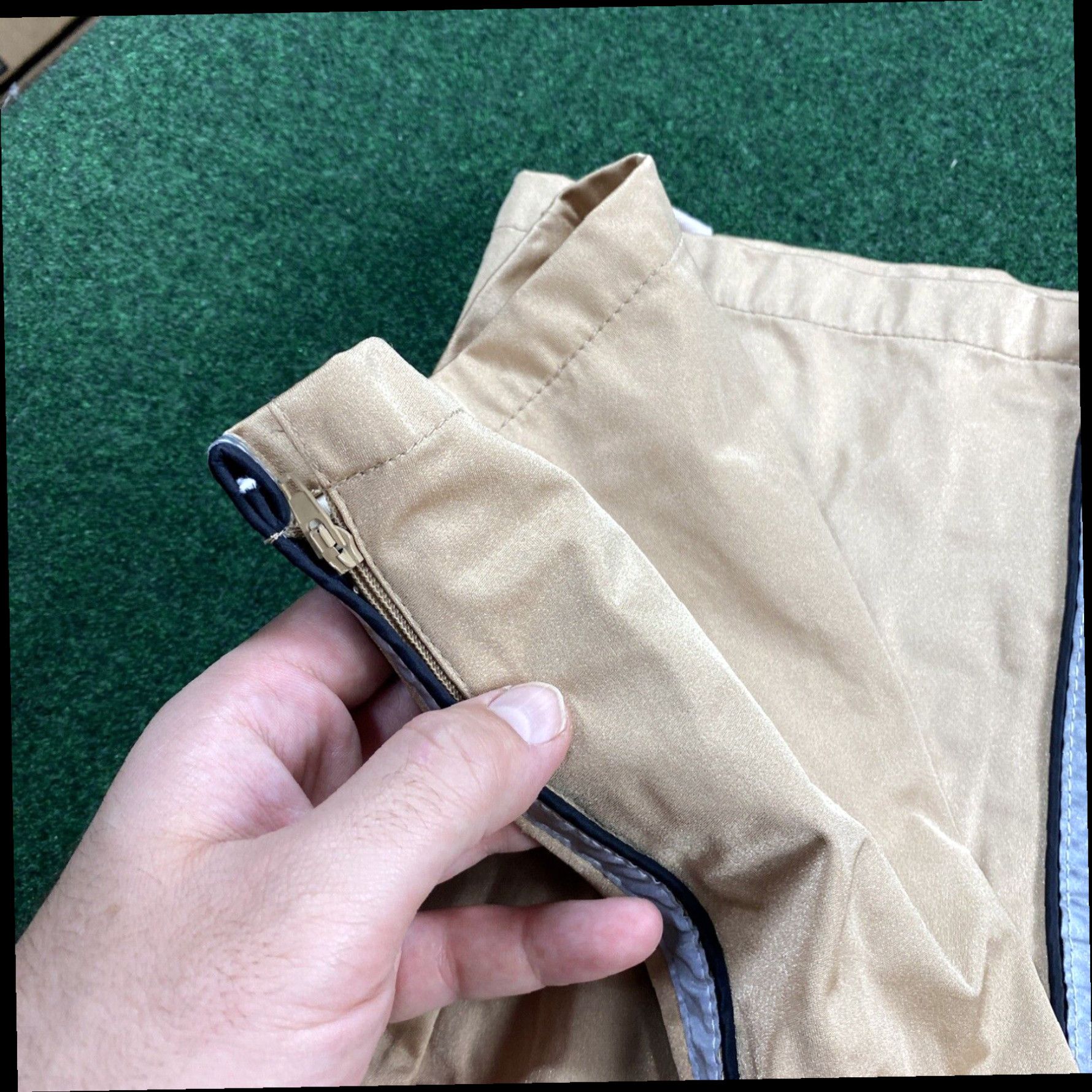 Nike 90s 80s Vintage Mens NIKE PR Tracksuit Jogger Pants Zip Gold Nylon XL Mens Rare Size 46R - 3 Thumbnail