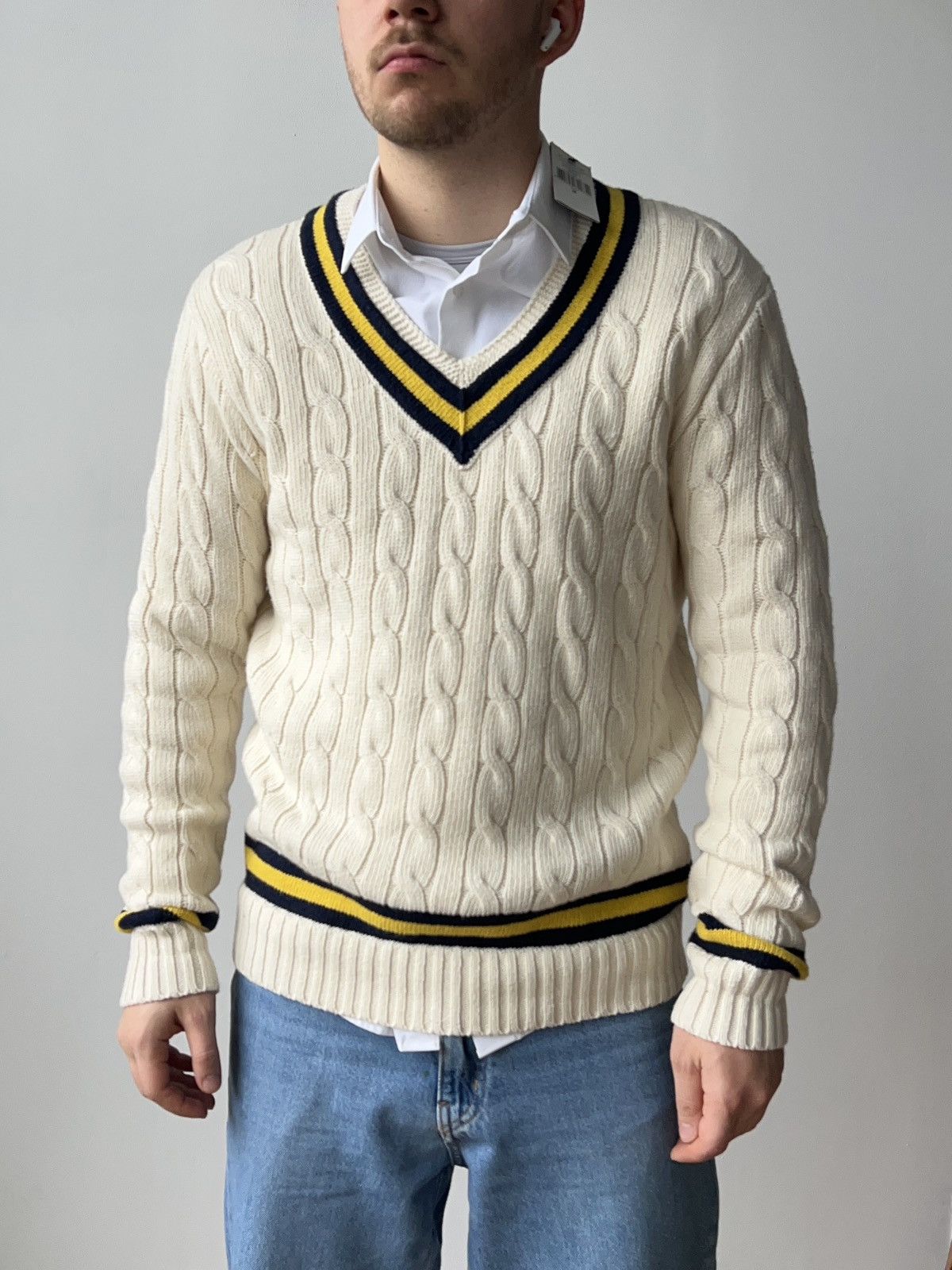 Polo Ralph Lauren NWT Polo Ralph Lauren V-Neck Cricket Jumper Cotton Cashmere Size US M / EU 48-50 / 2 - 2 Thumbnail