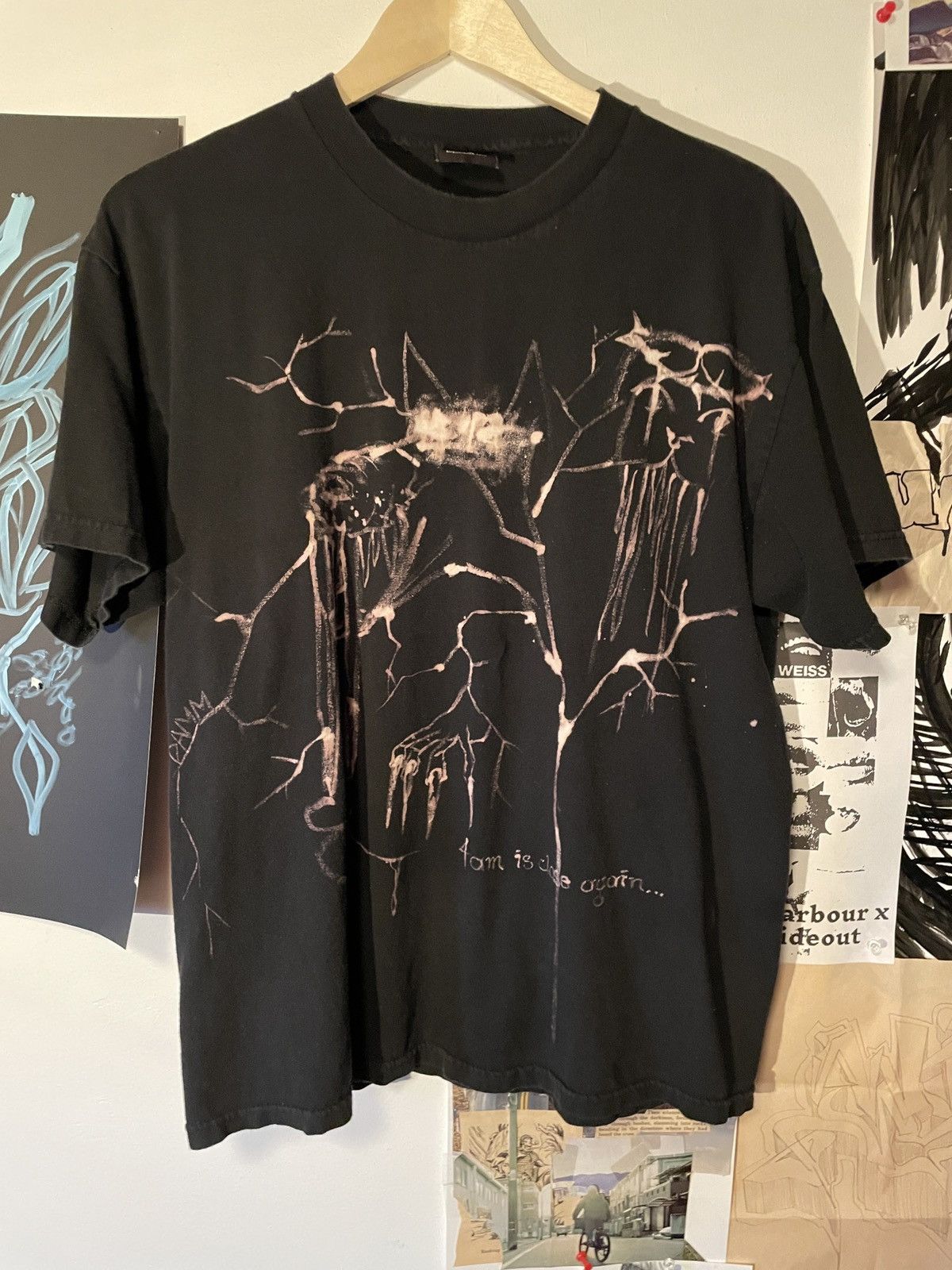 Vintage Bleach Painting “4am Is Close Again” T-Shirt Size US L / EU 52-54 / 3 - 1 Thumbnail