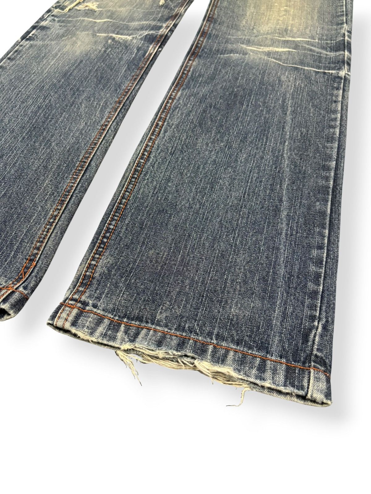 14th Addiction Vintage Lowbox Whiskers Mud Wash Distressed Grunge Jeans Size US 30 / EU 46 - 7 Thumbnail