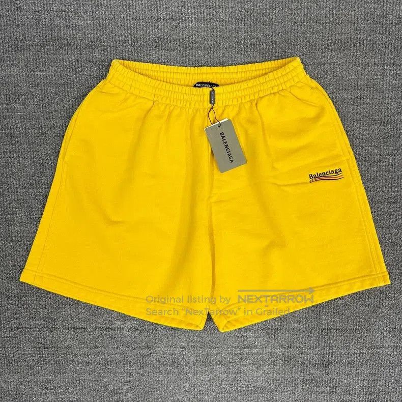 Balenciaga Balenciaga Yellow Embroidered Coke Shorts. Size US 38 / EU 54 - 1 Thumbnail