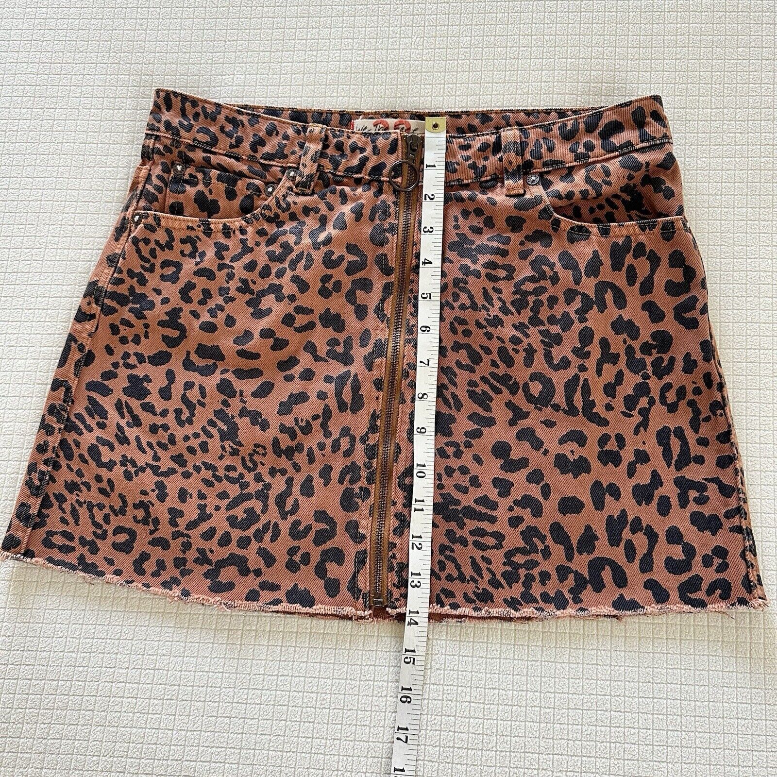 Free People Free People We The Free Leopard Denim Mini Skirt Size 28 Size 28" / US 6 / IT 42 - 14 Thumbnail