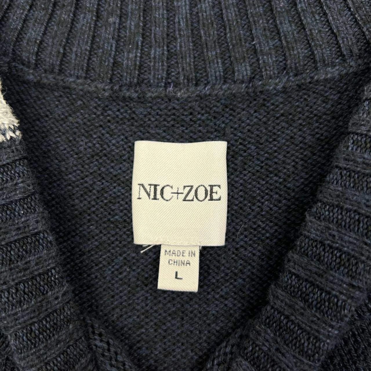 NIC+ZOE Nic+Zoe Sweater Women Large Black Knit Pullover Crew Neck Size L / US 10 / IT 46 - 5 Thumbnail
