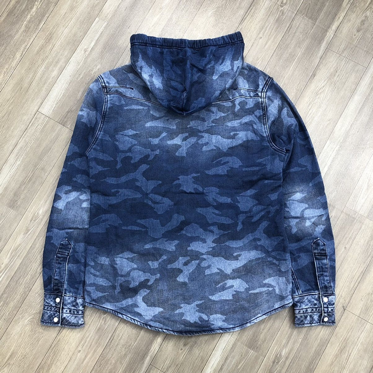Number (N)ine 1PIU1UGUE3 RELAX NUMBER (N)INE Blue Camo Button Hoodie Size US M / EU 48-50 / 2 - 15 Thumbnail