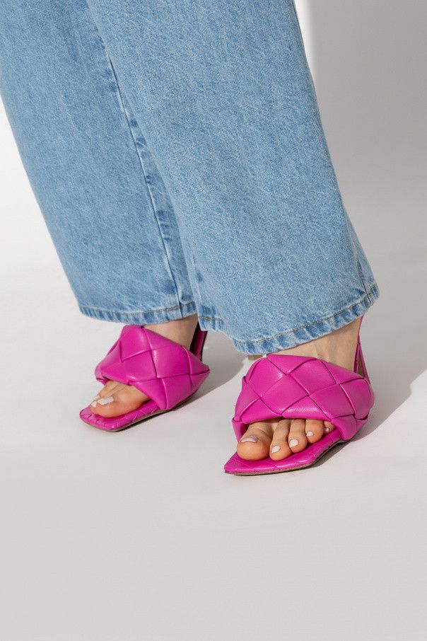 Bottega Veneta o1mle0325 Lido Mule Sandals Magnolia in Fuchsia Size US 10 / IT 40 - 2 Thumbnail