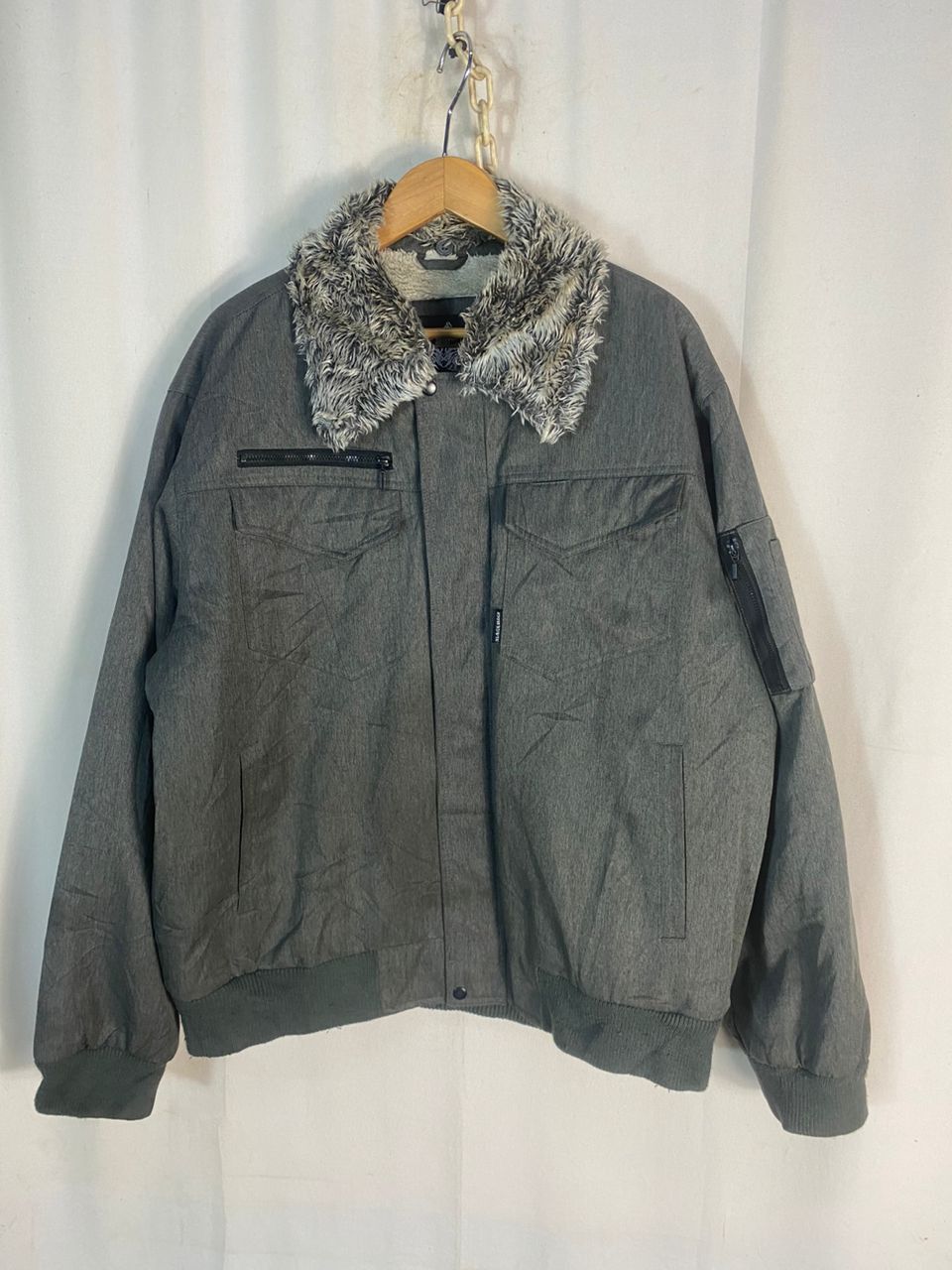 Japanese Brand Next black wolf Bomber jacket Size US XL / EU 56 / 4 - 1 Thumbnail