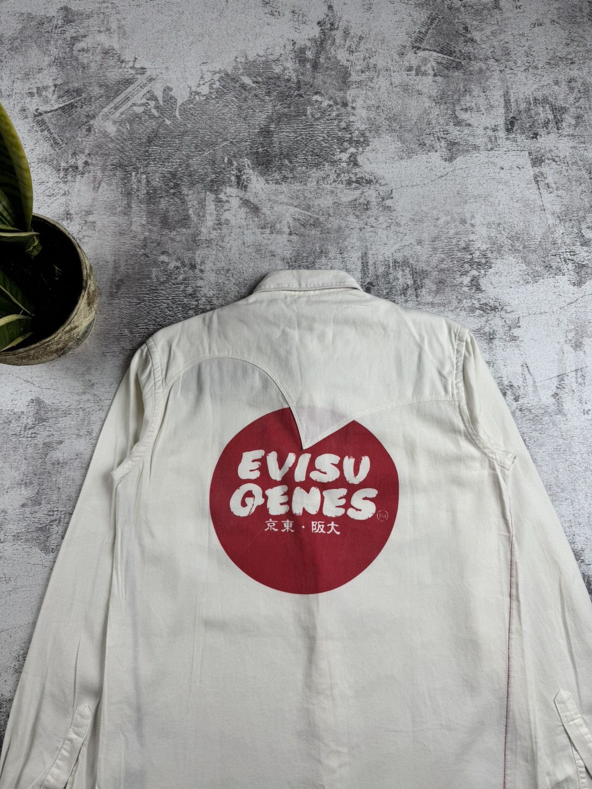Evisu Evisu Gensis Japan Flag Velour Corduroy Medium Button Longsleeve Shirt Size US M / EU 48-50 / 2 - 6 Thumbnail