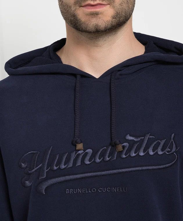 Brunello Cucinelli o1y0526 Hoodie in Midnight Blue Size US S / EU 44-46 / 1 - 4 Thumbnail