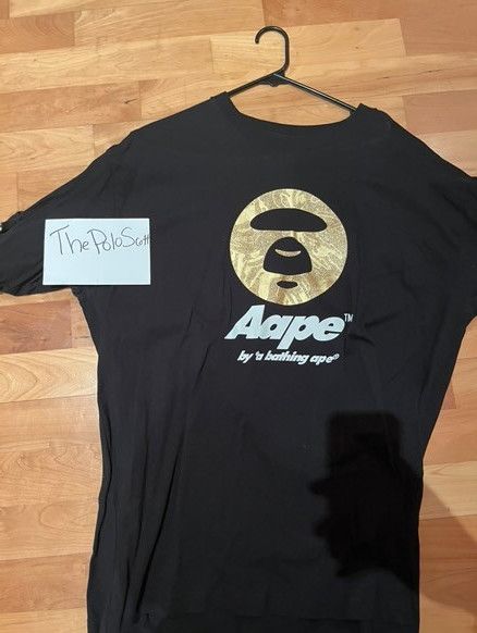 Aape AAPE BY A BATHING APE Black Glittered T-Shirt Size US XL / EU 56 / 4 - 1 Preview