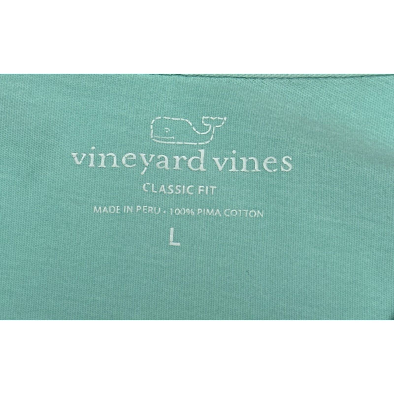Vineyard Vines Vineyard Vines Polo Shirt Mens Large Teal Classic Fit Pocket Pima Cotton Short Sleeve Preppy Size US L / EU 52-54 / 3 - 2 Thumbnail