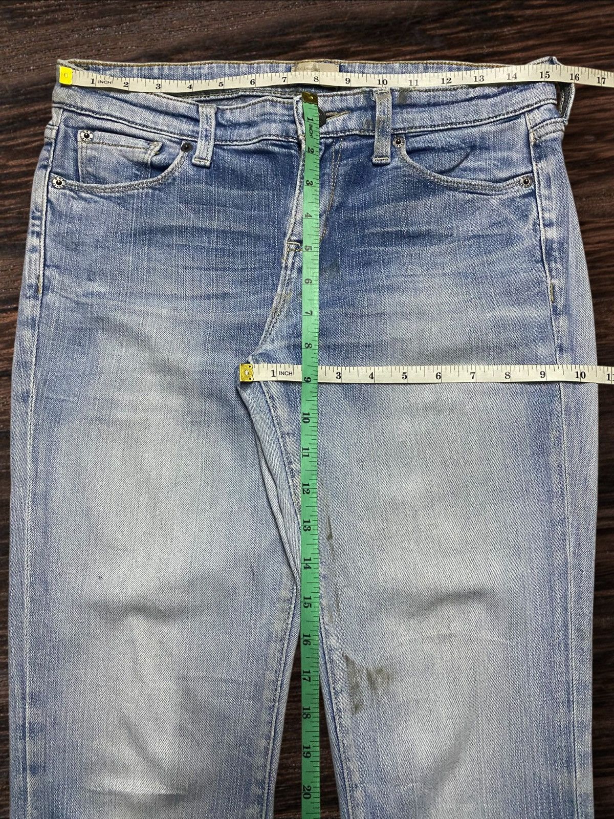 Dapper Dan × Gap Vintage Gap DenimFaded Wash Distressed Slim Bootcut Jeans Size US 30 / EU 46 - 13 Thumbnail
