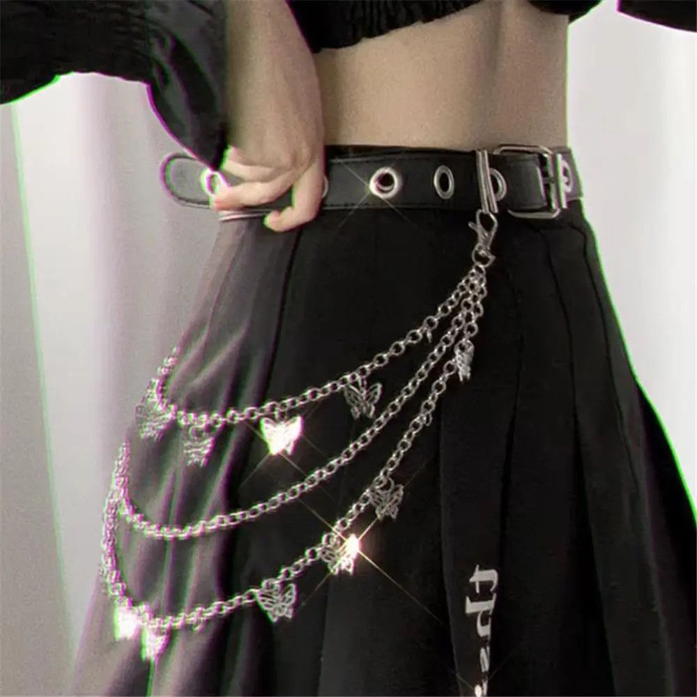 Jewelry Butterfly Waist Chains Jeans Trousers Keychain Size ONE SIZE - 1 Thumbnail