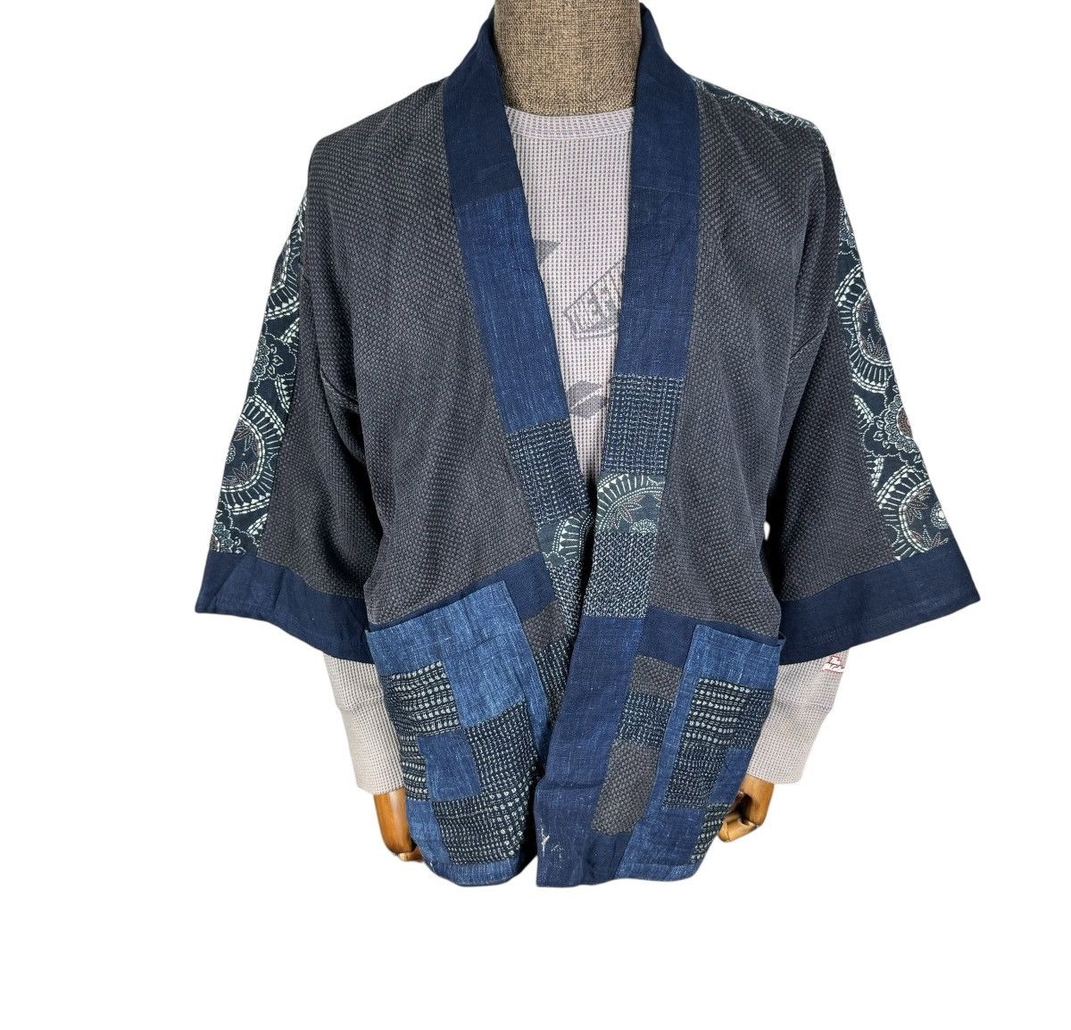 Blue Blue Japan ☀️IU BORO PATCHWORK KIMONO LIKE VISVIM Size US M / EU 48-50 / 2 - 1 Thumbnail