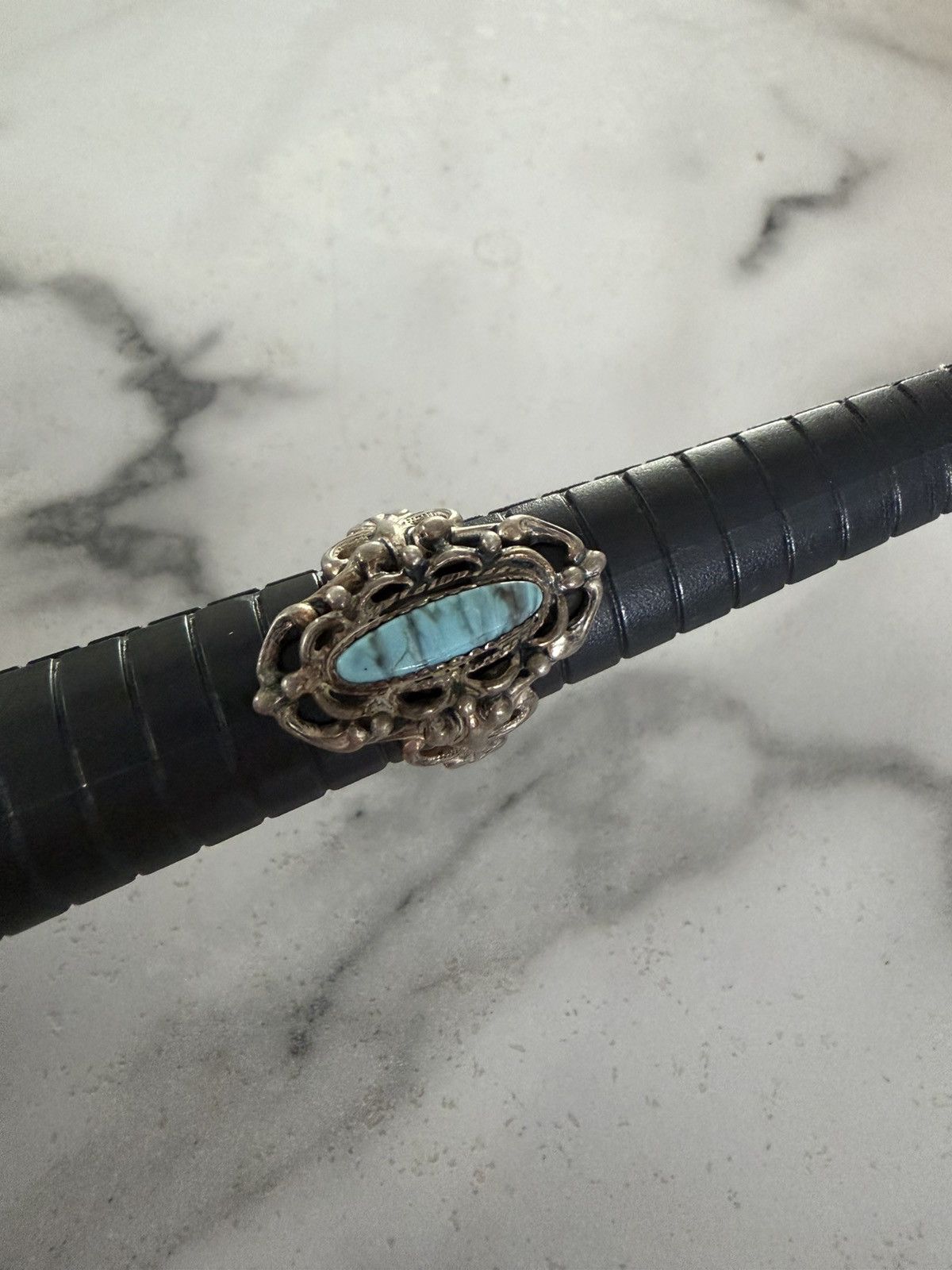 Other Vintage victorian style sterling silver and turquoise ring Size ONE SIZE - 1 Thumbnail