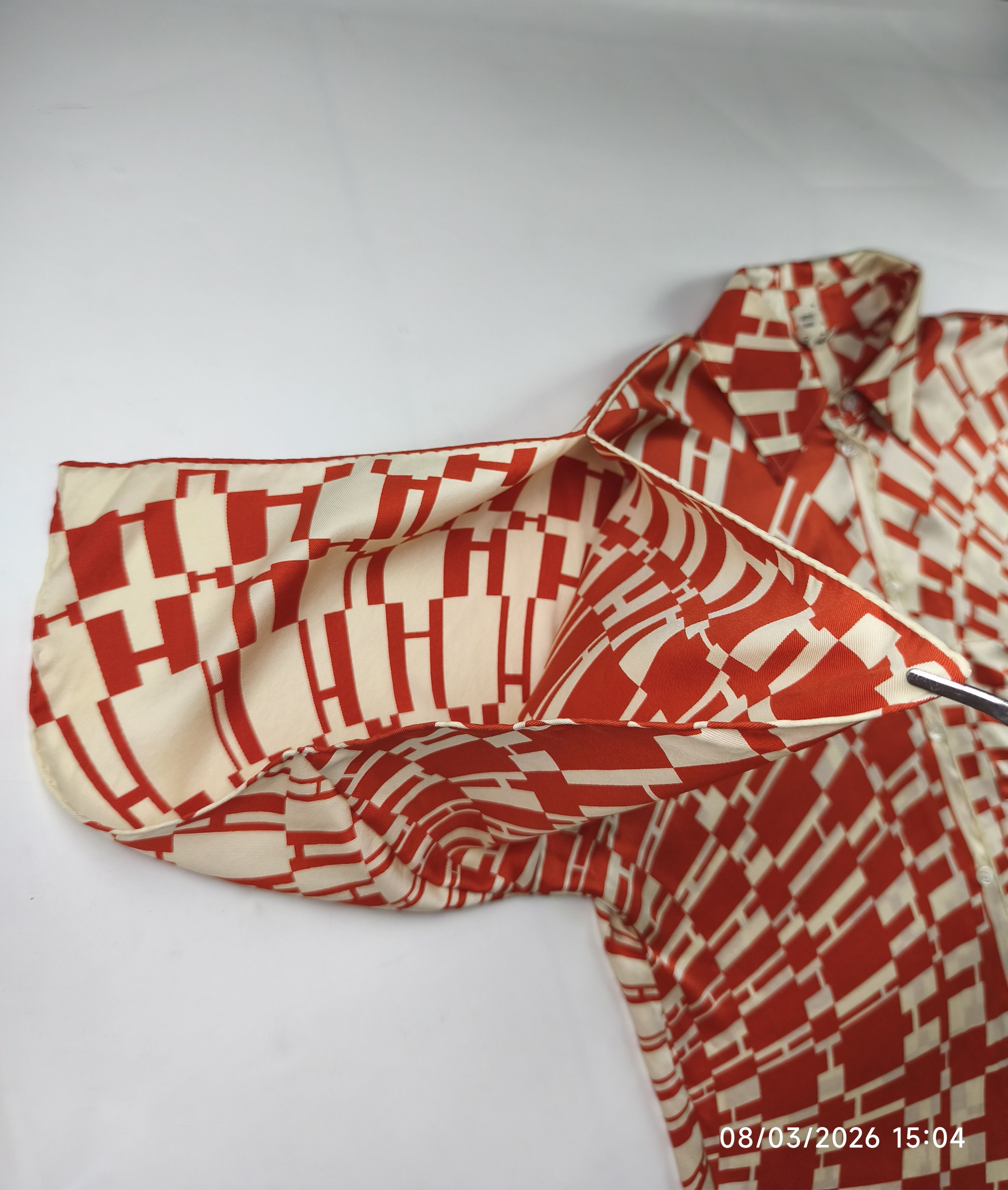 Hermes Hermes gaultier era - op'H - split sleeve - silk button up Size XS / US 0-2 / IT 36-38 - 4 Thumbnail