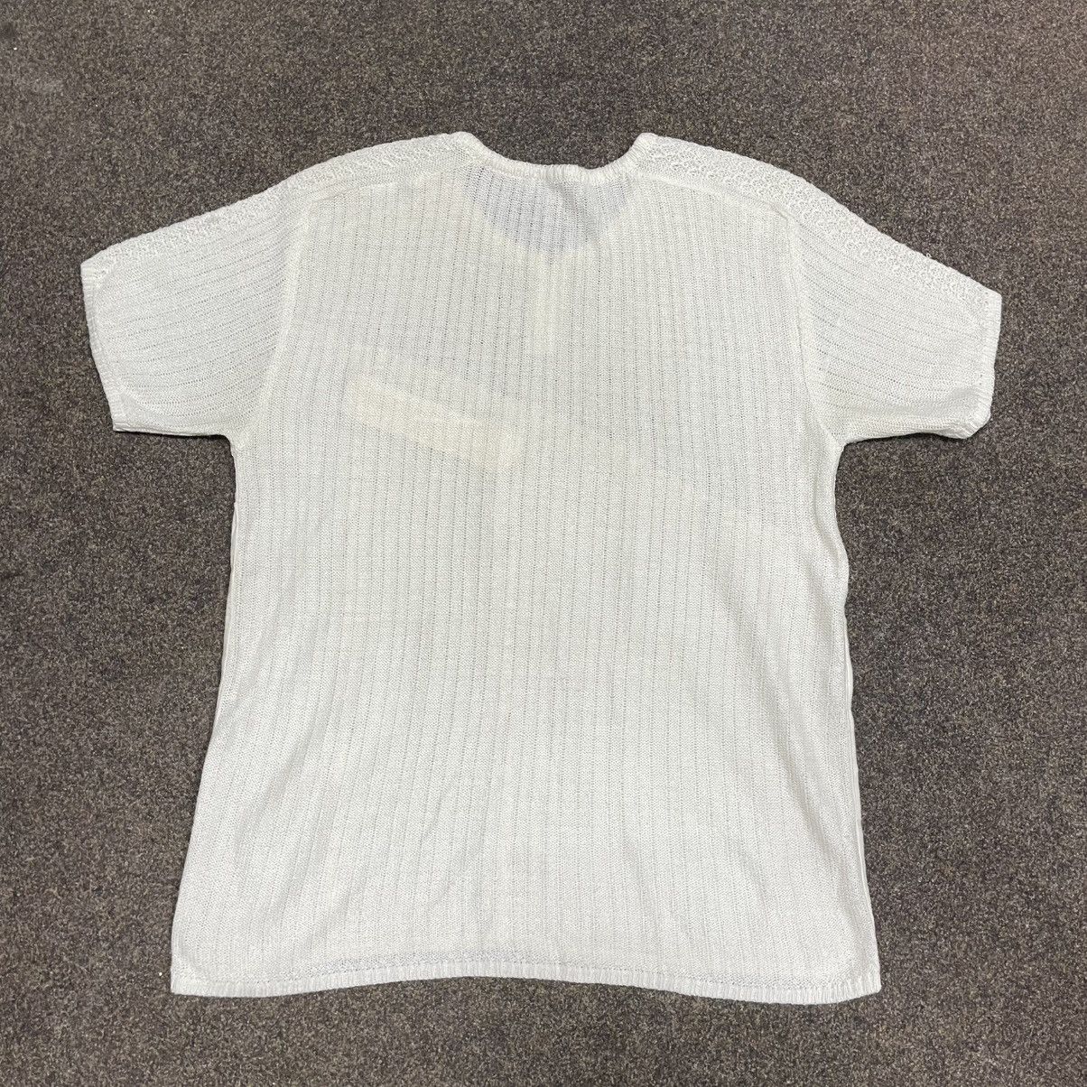 Vintage Vintage 90s Y2K Cream Mesh Knit Tee Minimalist Cropped XL Size US XL / EU 56 / 4 - 7 Thumbnail