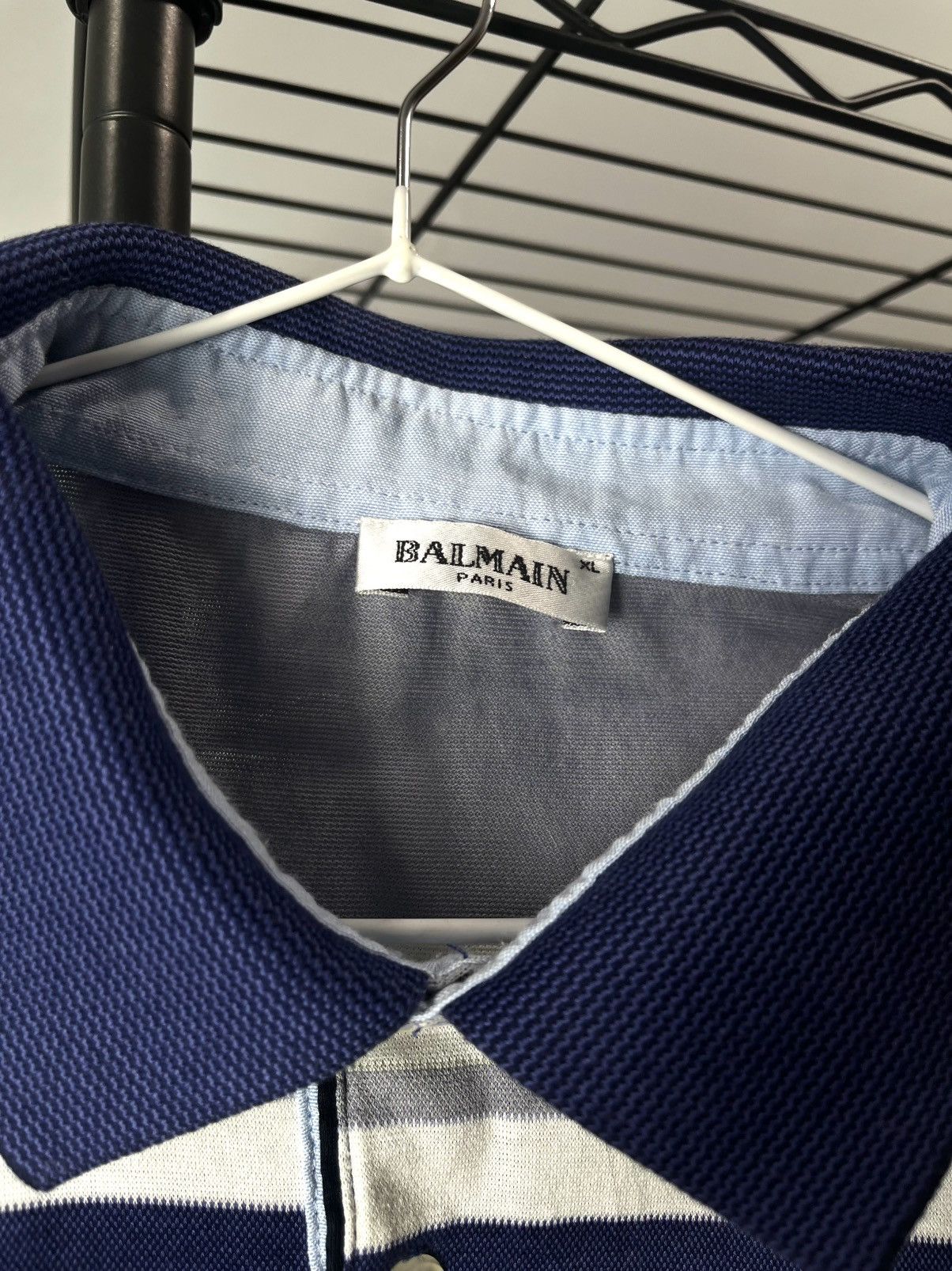 Balmain Vintage Balmain Paris Polo Shirt Luxury Stripped Old Money Size US XL / EU 56 / 4 - 3 Thumbnail