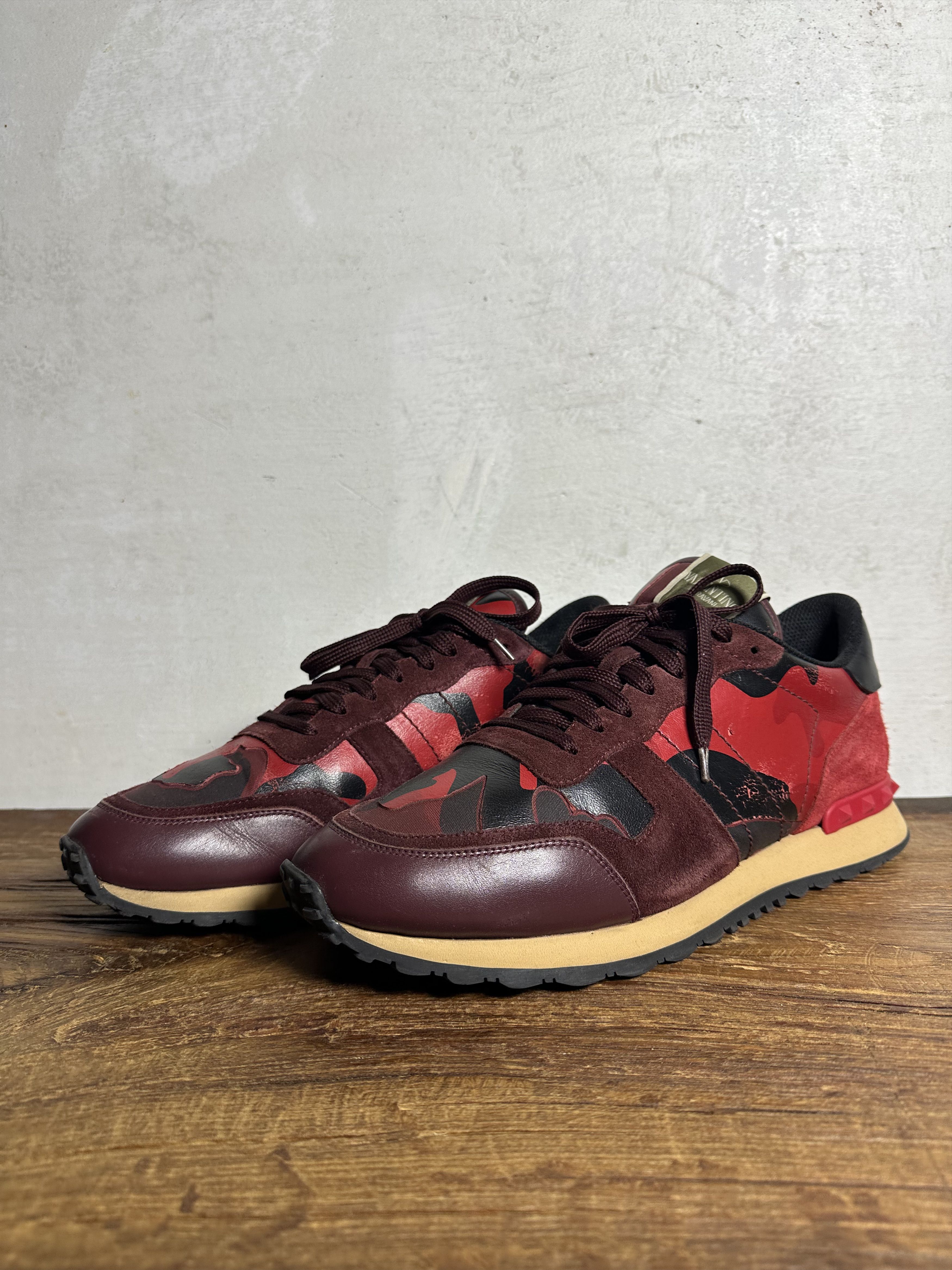 Valentino Valentino Garavani Red Camouflage Rockrunner Sneakers Size US 10.5 / EU 43-44 - 2 Thumbnail