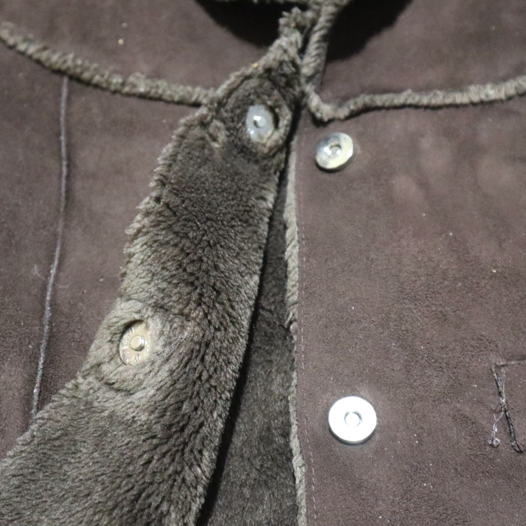 Vintage Crossing Pointe Jacket - Brown Suede-Look Button Front Collar Coat Women M Adult Medium Brown 90s Style Mens Womens Size M / US 6-8 / IT 42-44 - 4 Thumbnail