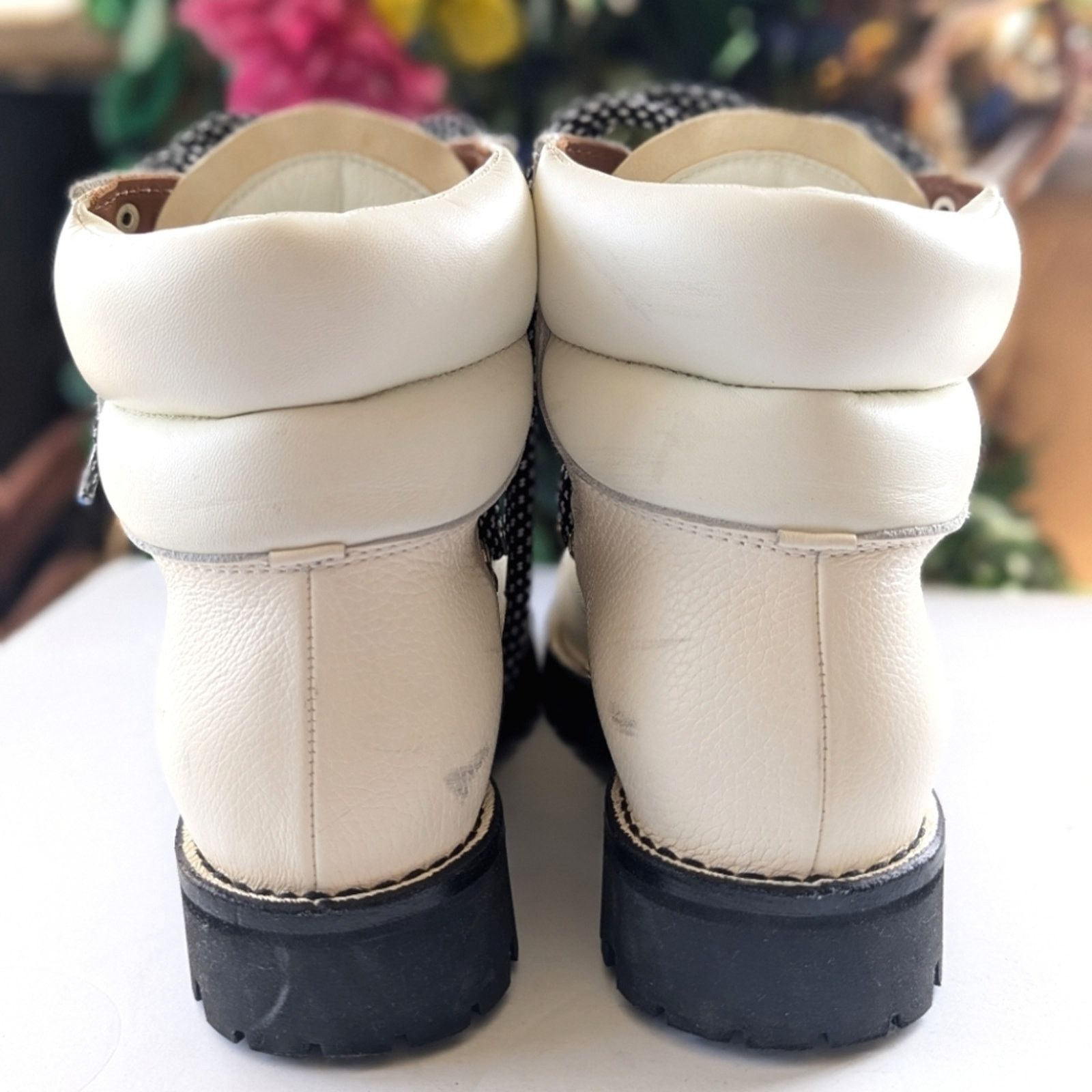 Proenza Schouler Proenza Schouler White Leather Vibram Sole Ankle Hiking Boot Size US 7 / IT 37 - 6 Thumbnail