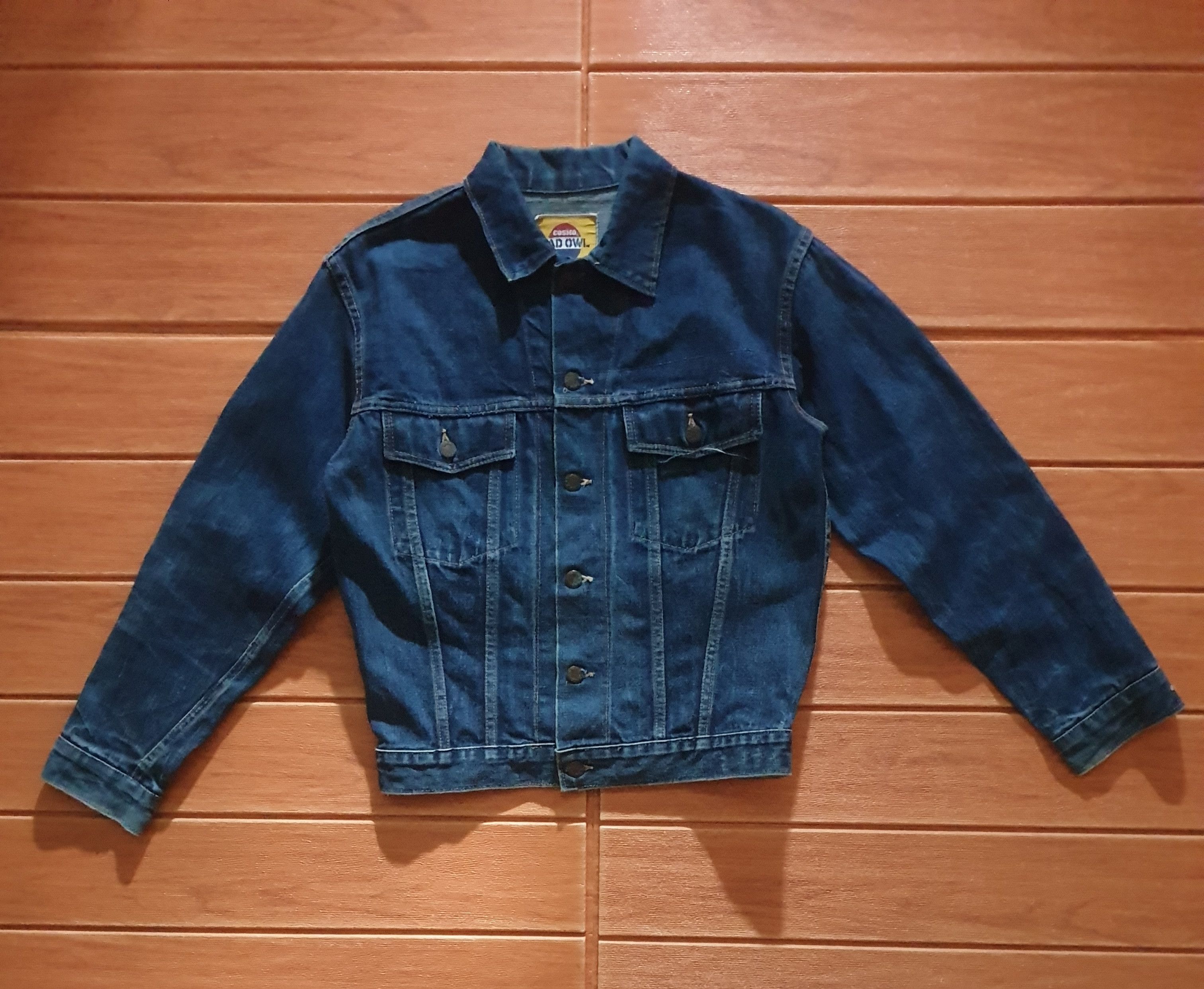 Japanese Brand Dad owl Selvedge blue colour denim Jacket Size US S / EU 44-46 / 1 - 1 Thumbnail