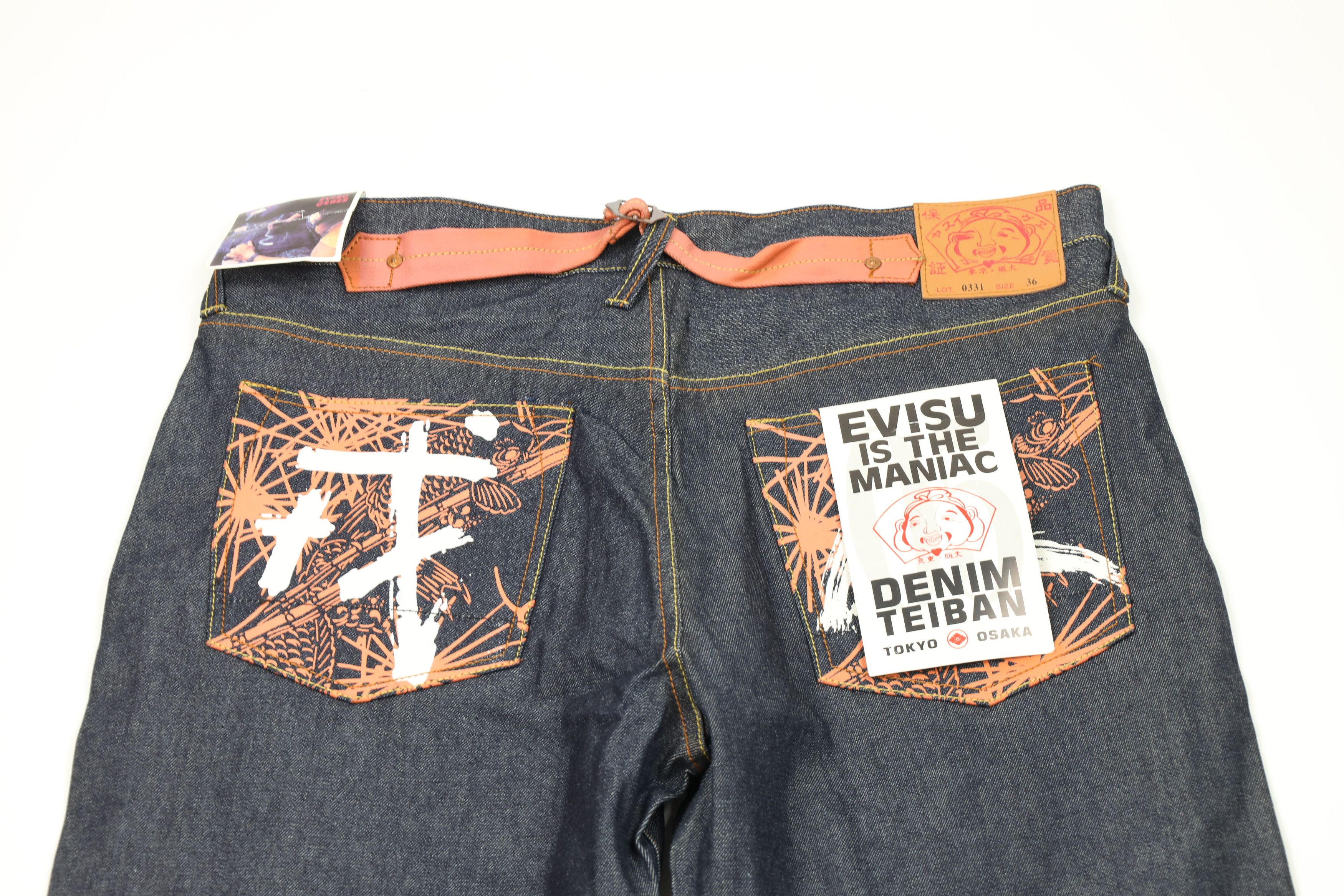 Evisu Deadstock Vintage 90s Evisu Jeans Buckle Back Wide Leg Jeans Size US 36 / EU 52 - 11 Thumbnail