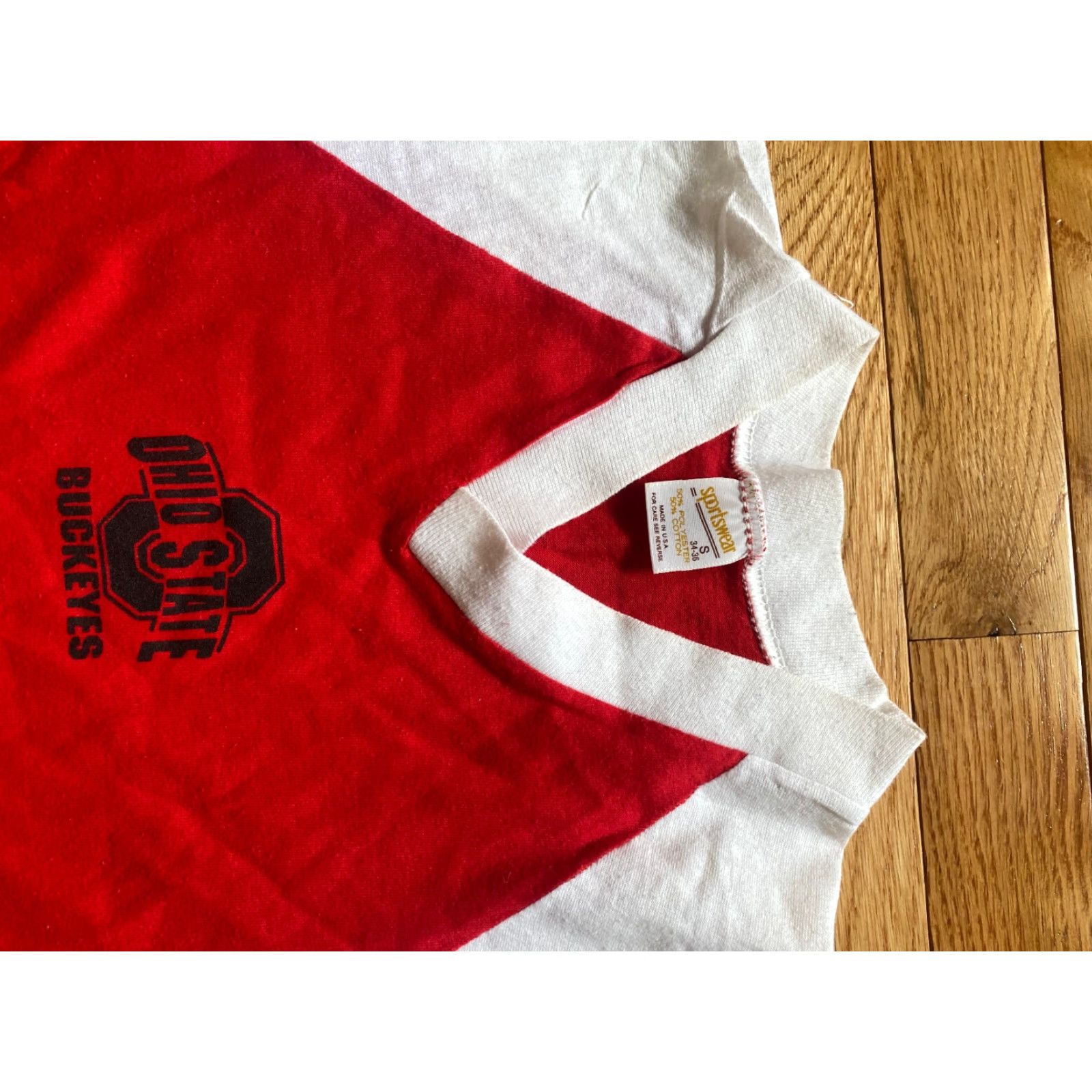 Vintage VTG Sportswear T Shirt Ohio State Raglan Buckeyes Single Stitch USA Mens S Red 90s Vintage Workwear Streetwear Grunge Punk USA Shirt Size US S / EU 44-46 / 1 - 3 Thumbnail