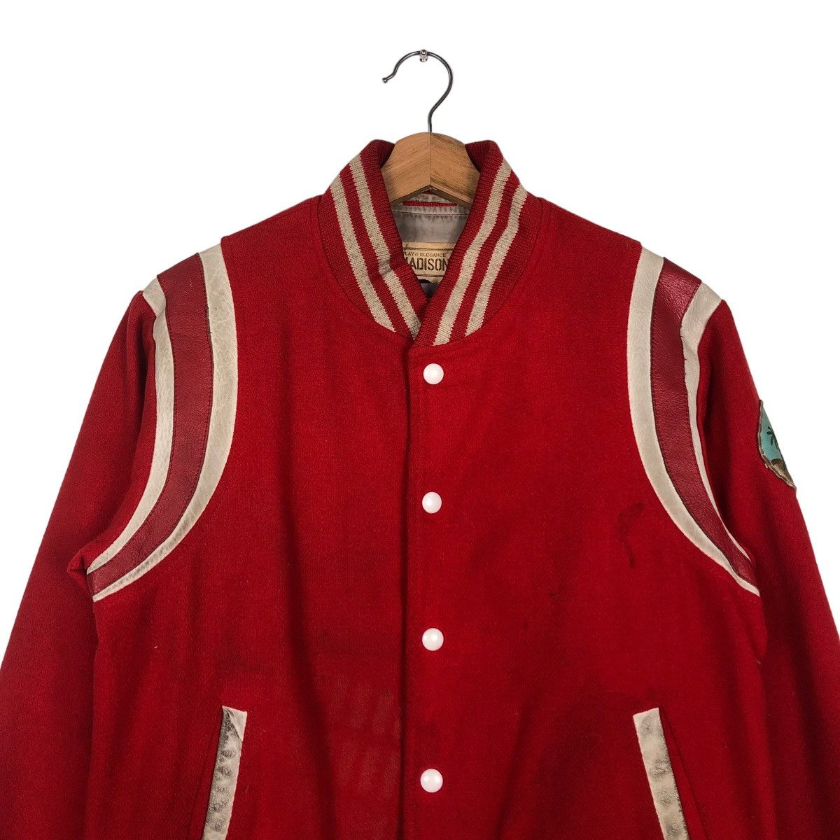 Japanese Brand 🔥Vintage Bomber Varsity Jacket Madison Hawaii Patches Big Size US L / EU 52-54 / 3 - 3 Thumbnail