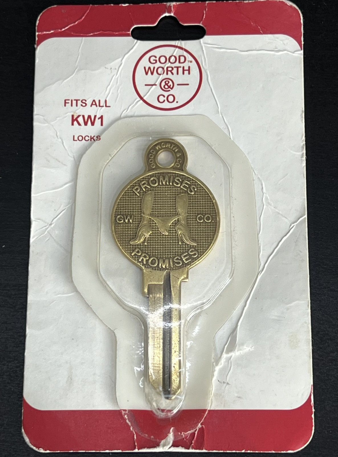 Good Worth & Co. Rare Vintage Brass “PROMISES” Key Pendant Good Worth & Co Size ONE SIZE - 6 Thumbnail