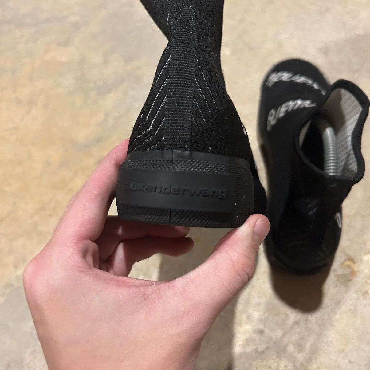 Alexander Wang × Designer Alexander Wang Pia Logo Knit Sock Sneaker EU 38.5 Size US 5.5 / EU 38 - 6 Thumbnail