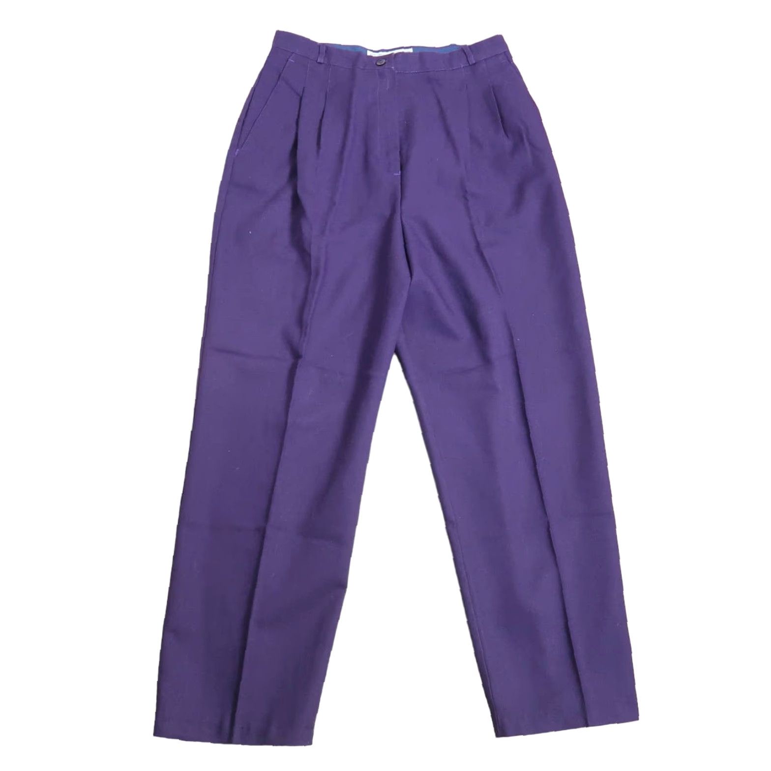 Vintage VINTAGE Norton McNaughton Purple Pleat Front Trouser Pants 12 Women’s 1990s Secretary/Geek Look Classic Size 34" / US 12 / IT 48 - 2 Thumbnail