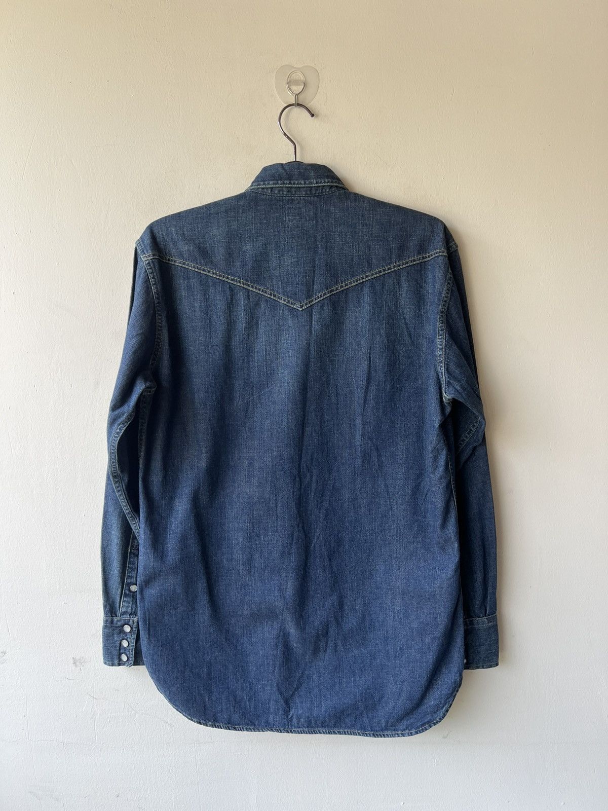 Levi's Vintage 2000 Levi’s Longhorn Snap Button Denim Western Shirt Size US L / EU 52-54 / 3 - 3 Thumbnail
