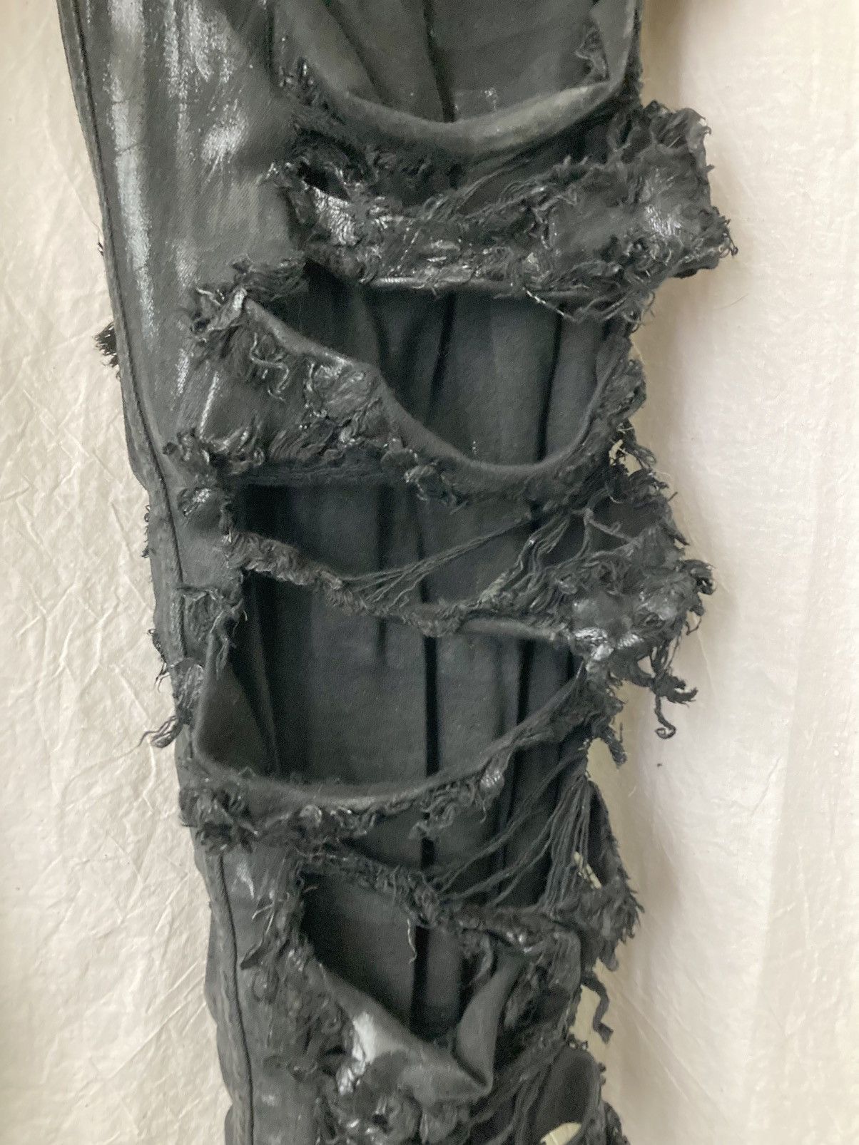 Rick Owens Black Foil Slash Stretch Denim