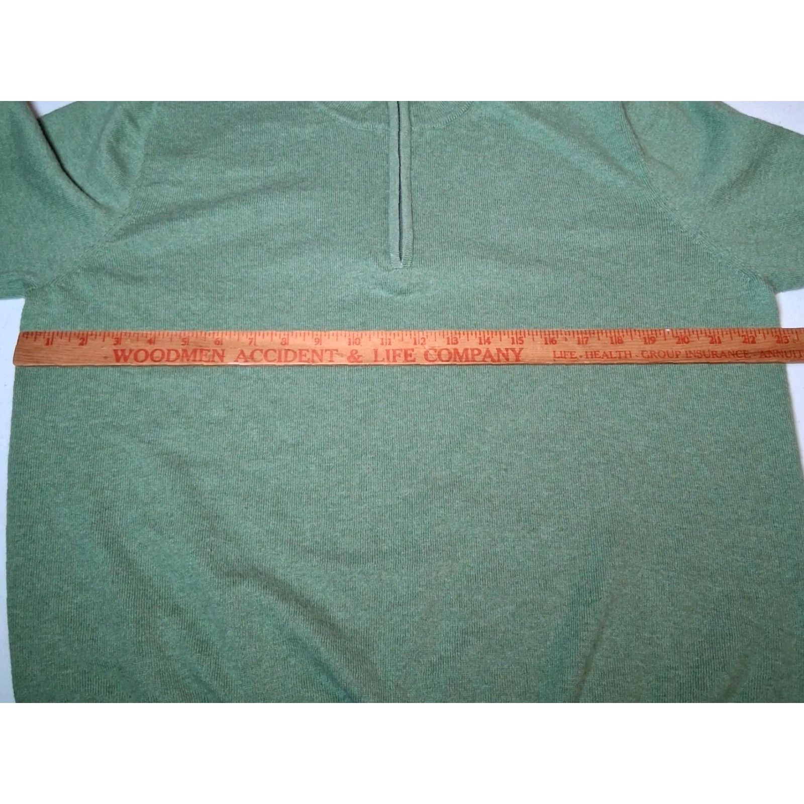 Vintage LL Bean Sweater Men Large Green Cotton Cashmere Knit Pullover 1/4 Zip Classic Size US L / EU 52-54 / 3 - 5 Thumbnail