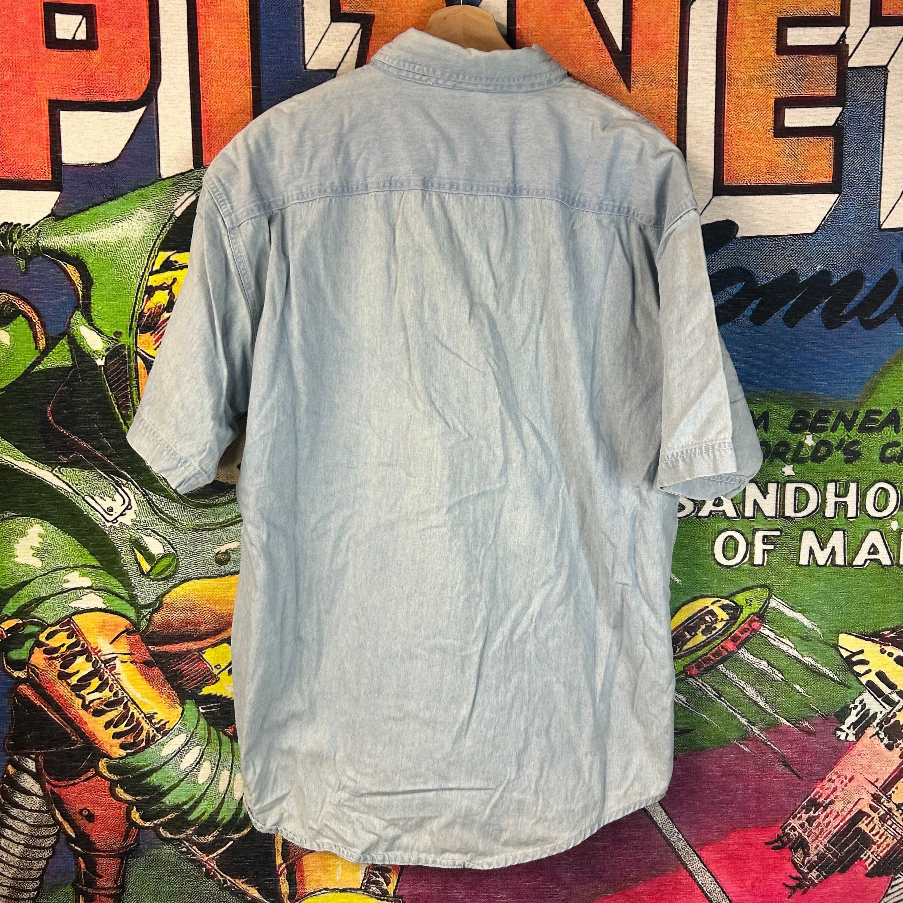 Vintage Vintage ‘03 Rolling Stones Denim Button Up Shirt Size Large Size US L / EU 52-54 / 3 - 2 Thumbnail