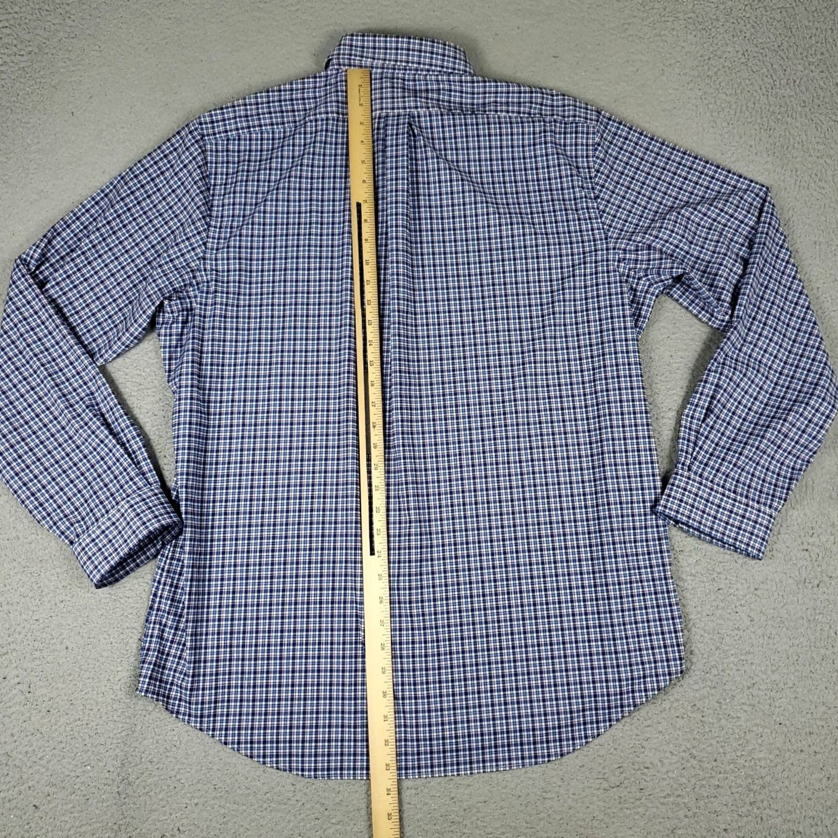 Ralph Lauren Ralph Lauren Shirt Mens XL Blue Plaid Nylon Button-Up Long Sleeve Polo Pony Logo Button-Down Casual Formal Workwear Vintage: No Size US XL / EU 56 / 4 - 3 Thumbnail