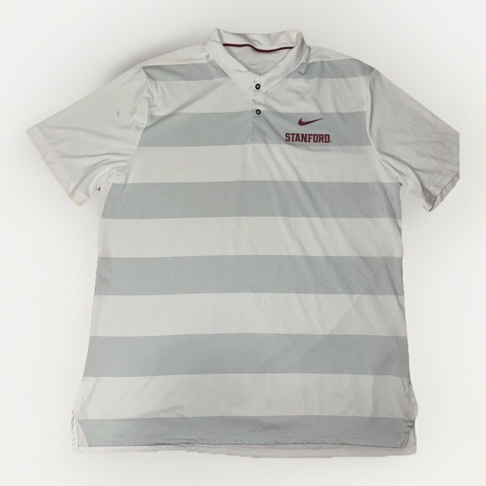 Nike Nike Stanford Dri Fit Golf Polo White Stripes XL 23x29 Size US XL / EU 56 / 4 - 1 Thumbnail