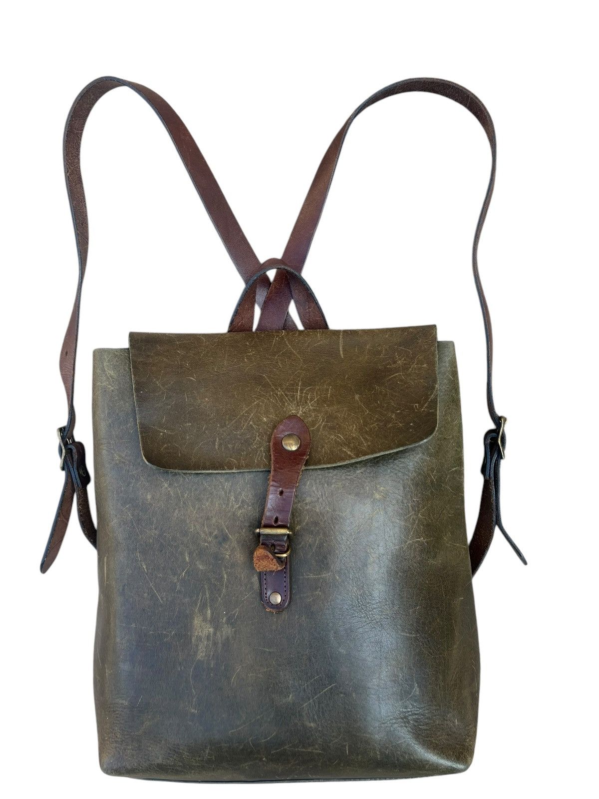 Leather Vintage Unknown Japan Patina Leather Backpack High Quality Size ONE SIZE - 6 Thumbnail