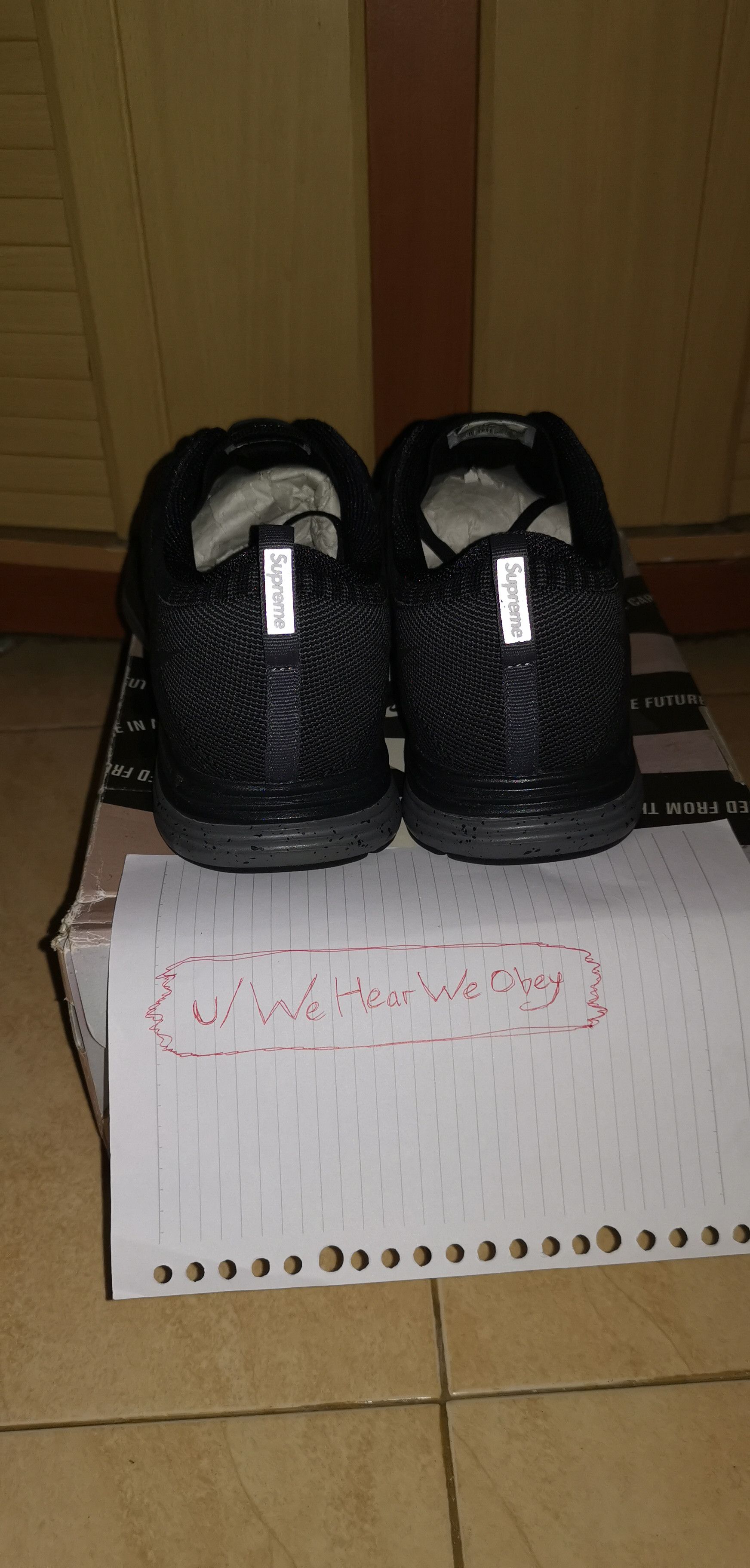 Nike × Supreme Nike Flyknit Lunar 1+ Supreme, size 12, New with OG Box Size US 13 / EU 46 - 5 Thumbnail