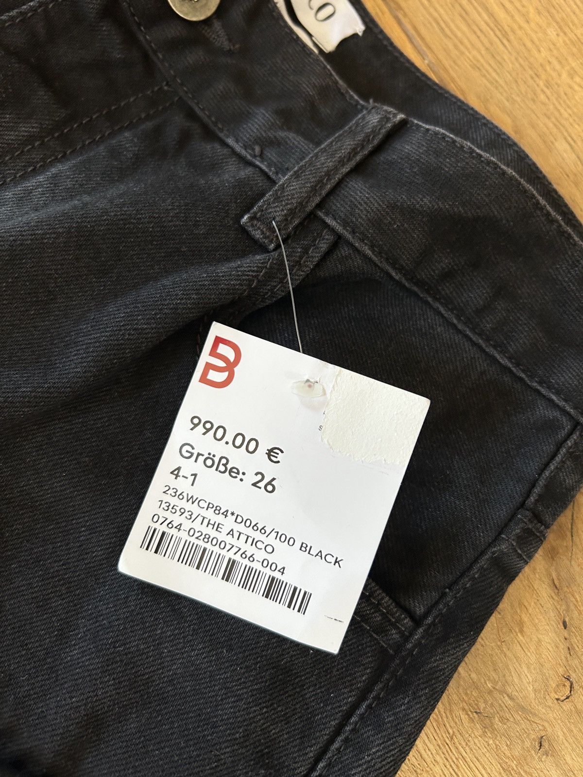 The Attico The Attico Fern Cargo Jeans Black Size 26" / US 2 / IT 38 - 2 Thumbnail